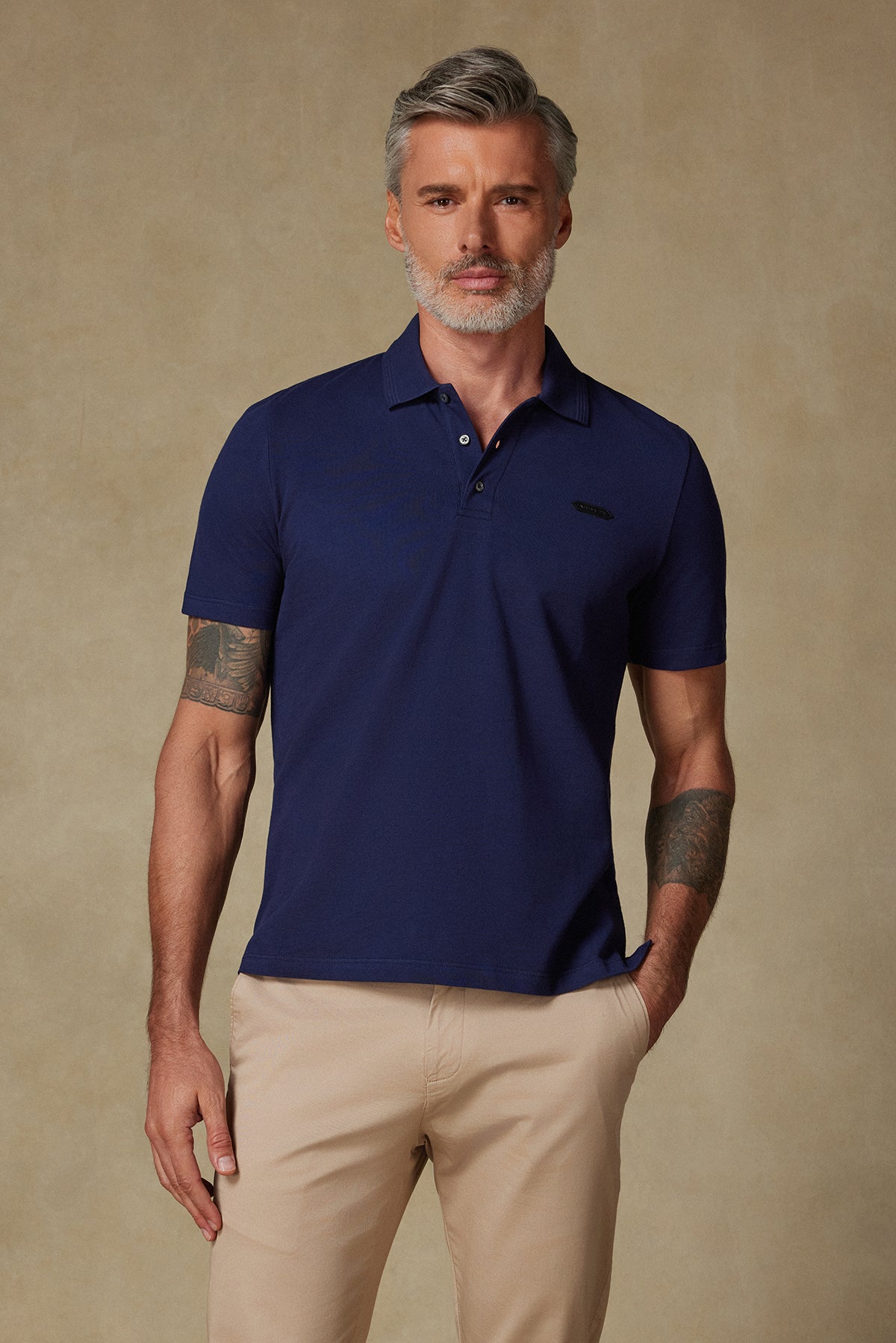 Abbate Royal Pike Pamuklu Comfort Fit Lacivert Polo Yaka Erkek Düz Polo Shirt