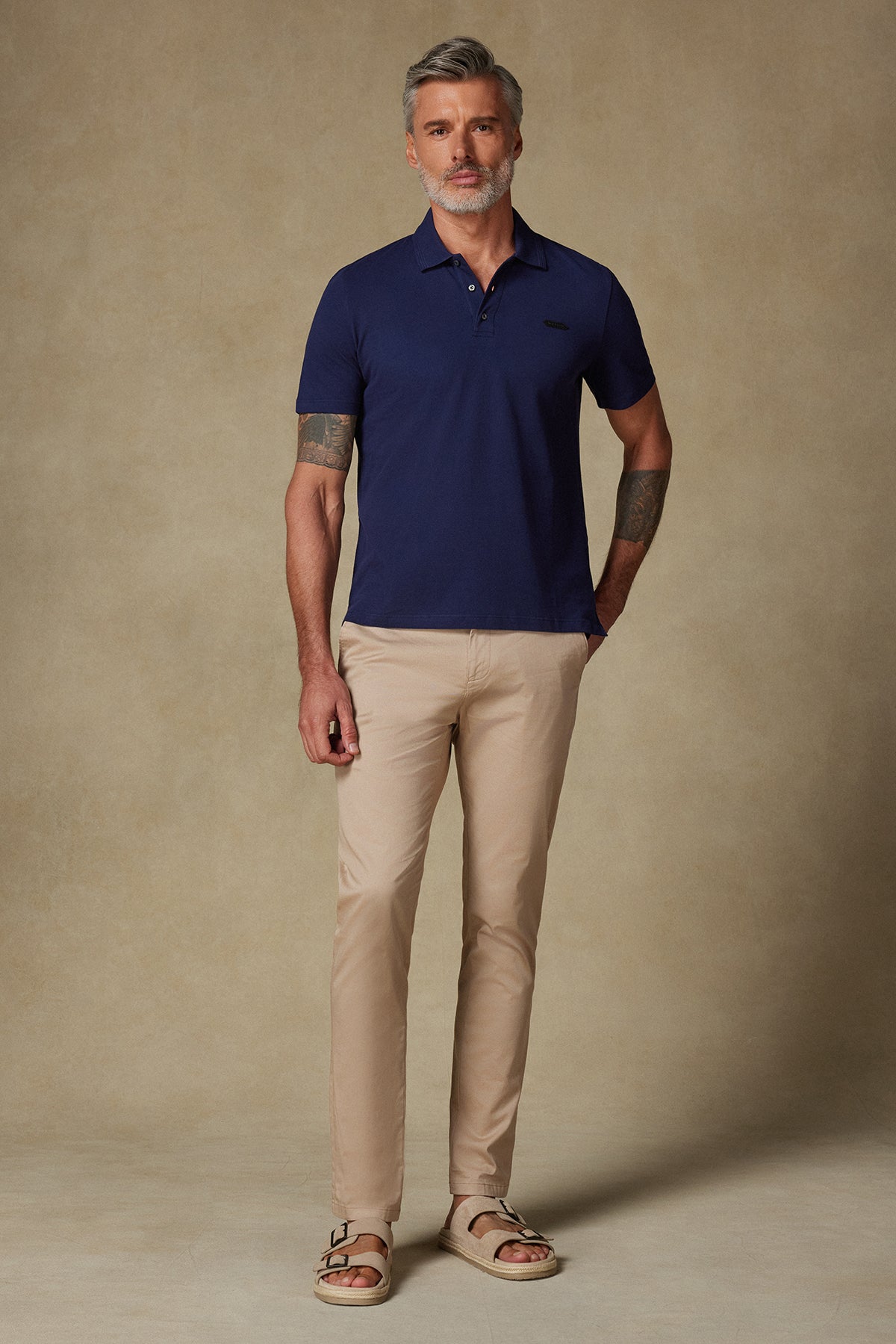 Abbate Royal Pike Pamuklu Comfort Fit Lacivert Polo Yaka Erkek Düz Polo Shirt