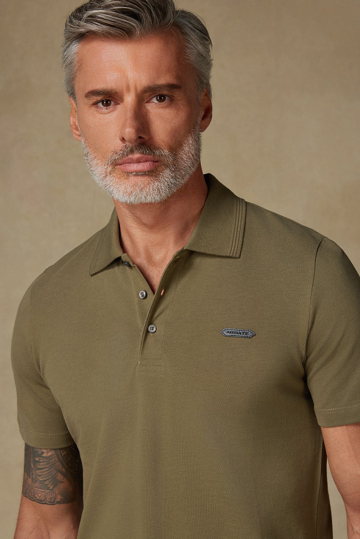 Abbate Royal Pike Pamuklu Comfort Fit Haki Polo Yaka Erkek Düz Polo Shirt