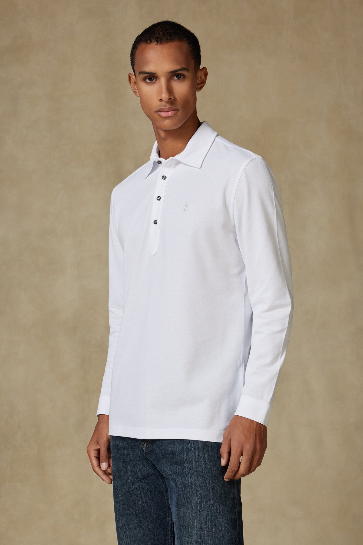Abbate Castle Pike %100 Pamuk Comfort Fit Beyaz Polo Yaka Erkek Düz Polo Shirt