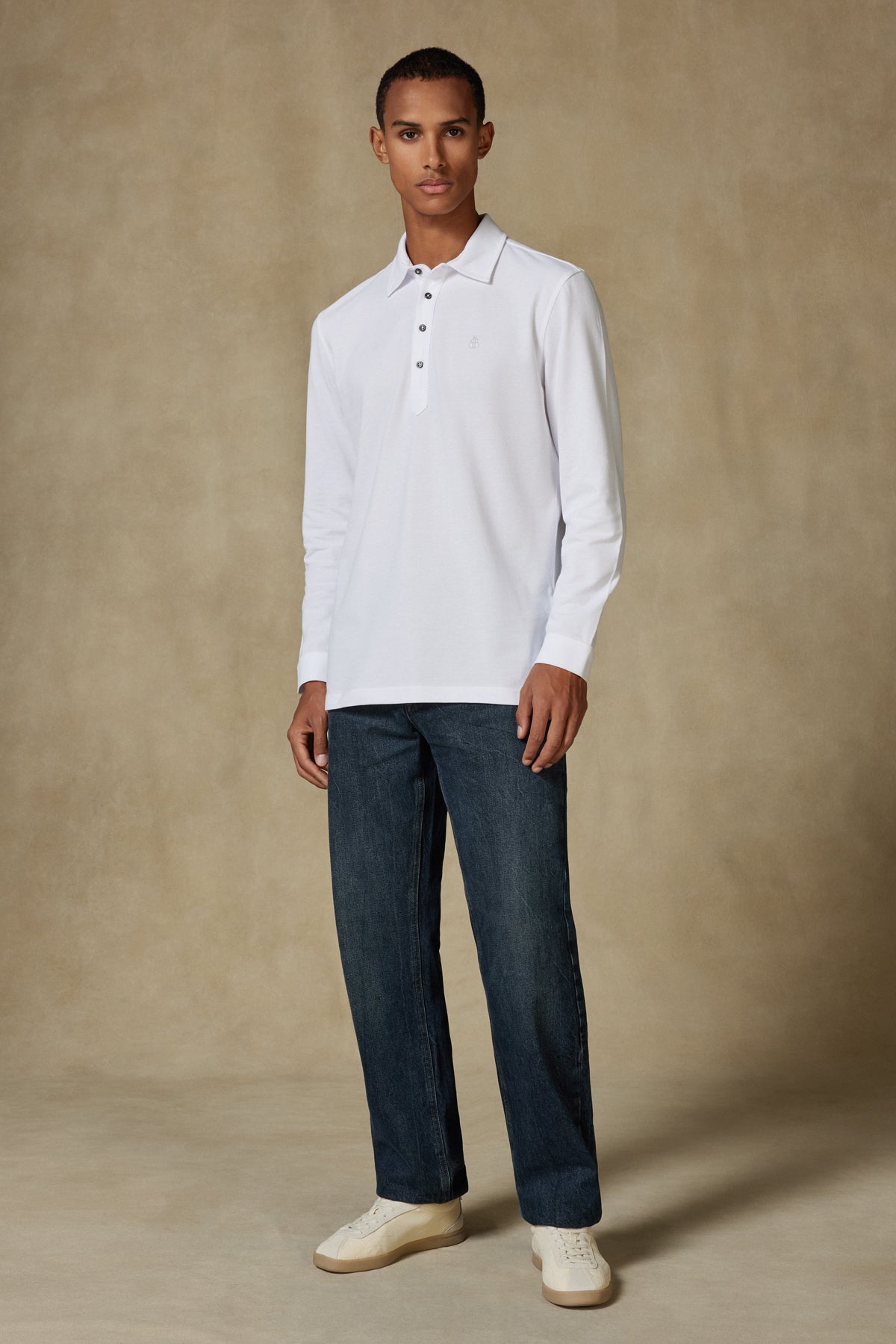 Abbate Castle Pike Pamuklu Comfort Fit Beyaz Polo Yaka Erkek Düz Polo Shirt