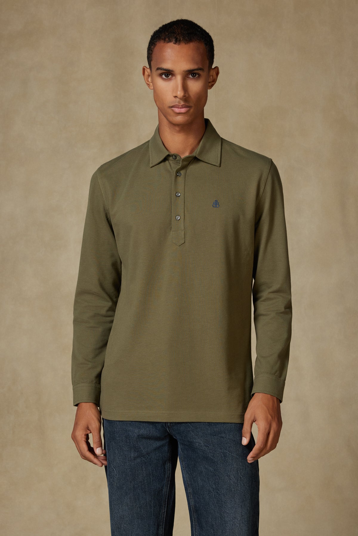 Abbate Castle Pike Pamuklu Comfort Fit Haki Polo Yaka Erkek Düz Polo Shirt