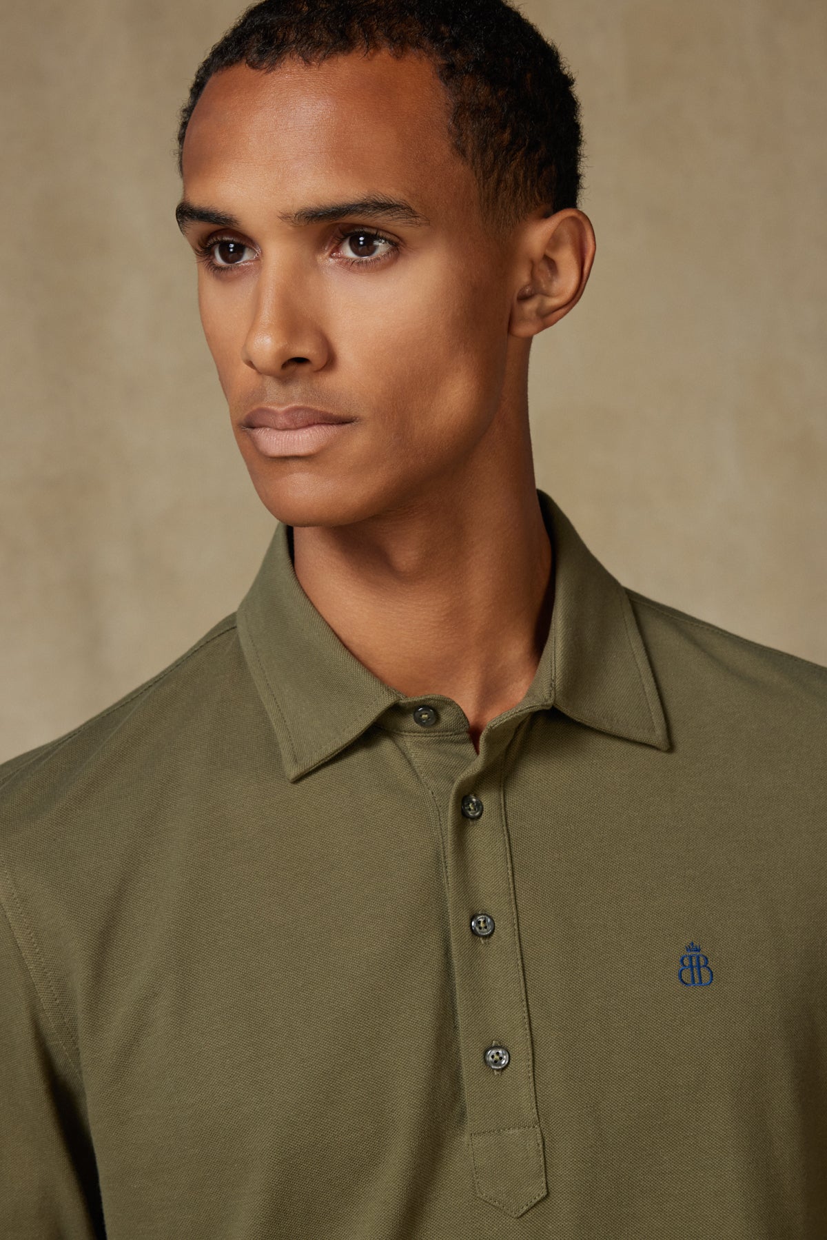 Abbate Castle Pike %100 Pamuk Comfort Fit Haki Polo Yaka Erkek Düz Polo Shirt