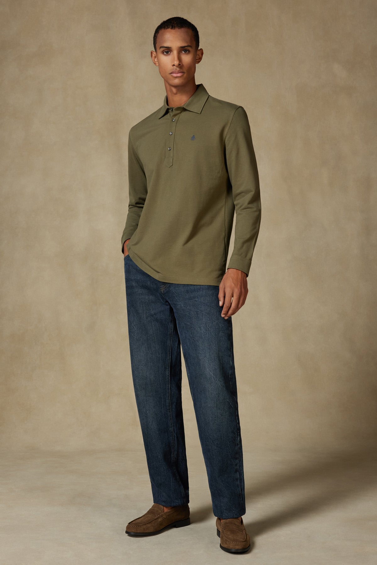 Abbate Castle Pike Pamuklu Comfort Fit Haki Polo Yaka Erkek Düz Polo Shirt