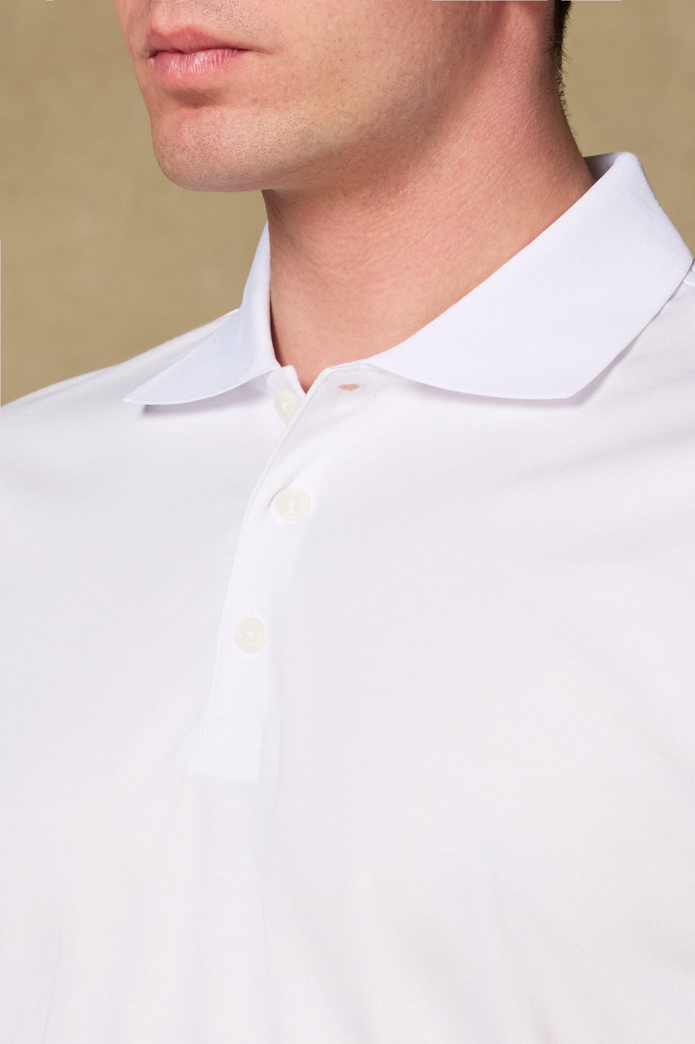 Abbate Bivo Merserize Pamuklu Modern Fit Beyaz Polo Yaka Erkek Düz Polo Shirt