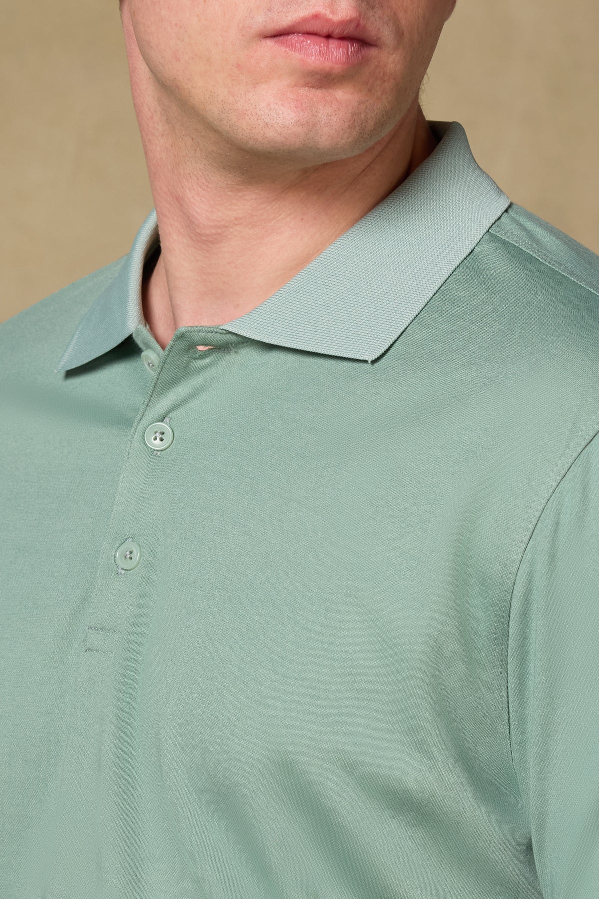 Abbate Bivo Merserize Pamuklu Modern Fit Açık Yeşil Polo Yaka Erkek Düz Polo Shirt