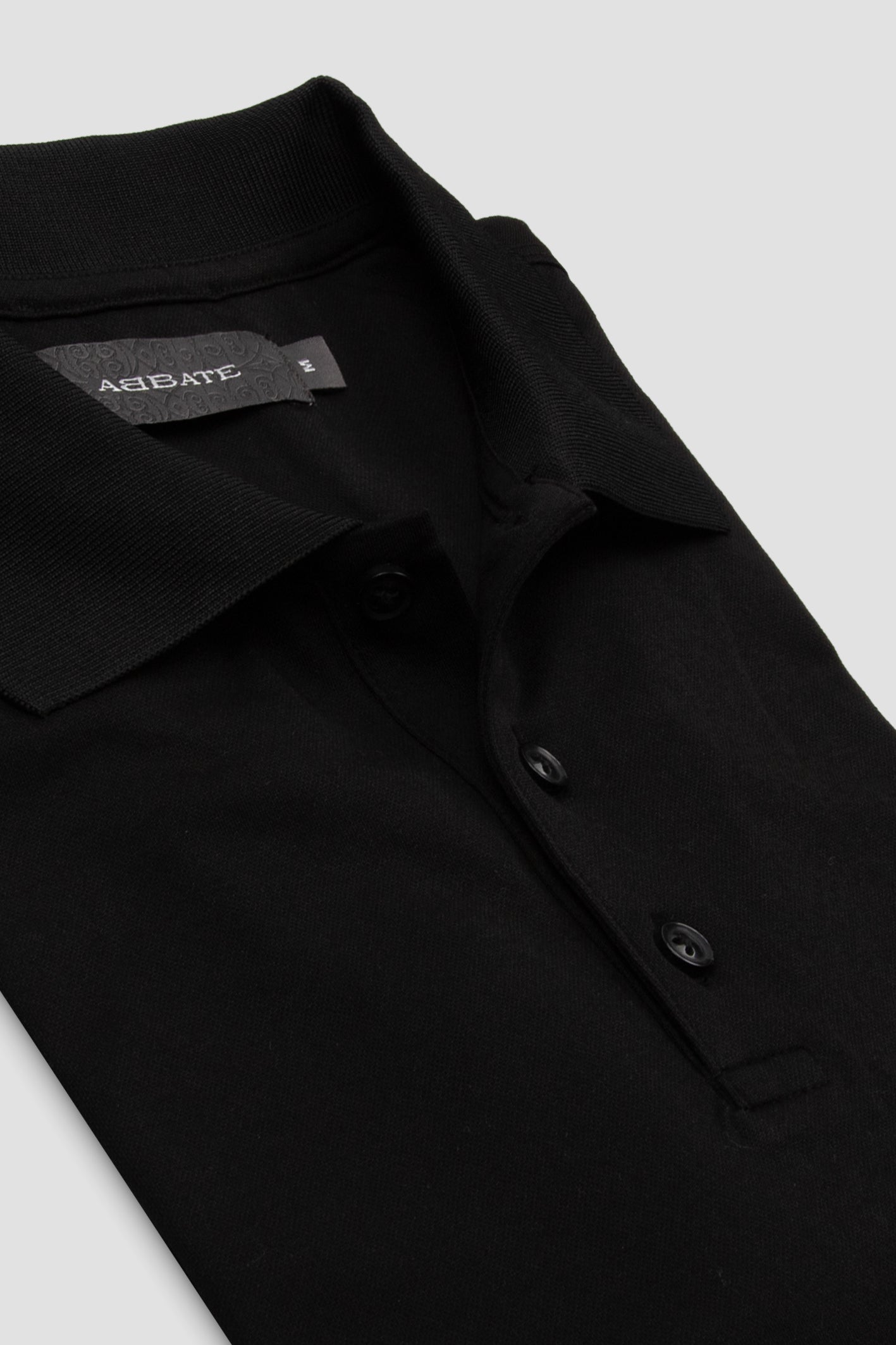 Abbate Bivo Merserize Pamuklu Modern Fit Siyah Polo Yaka Erkek Düz Polo Shirt