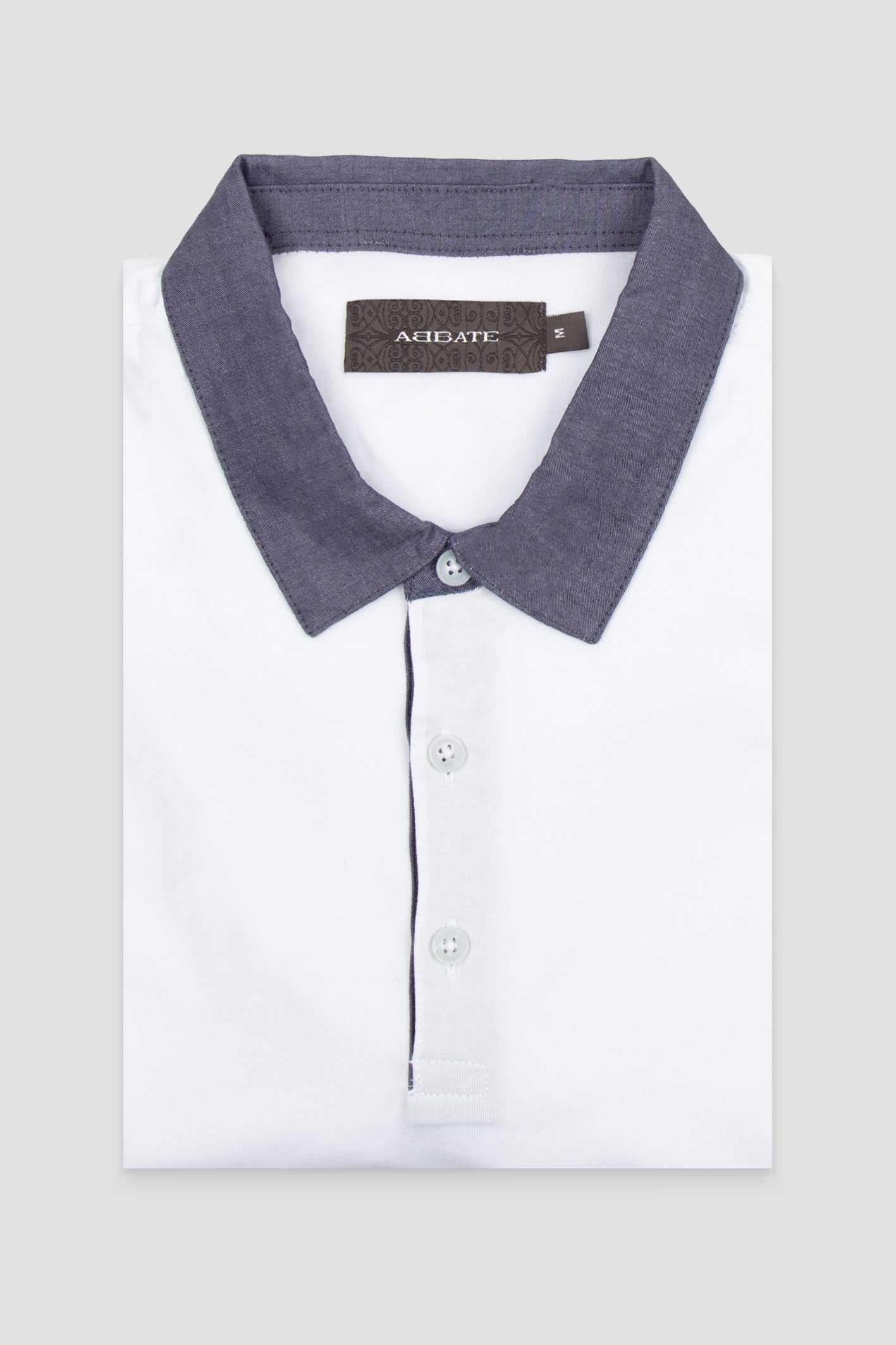 Abbate Bivo Merserize Pamuklu Modern Fit Beyaz Polo Yaka Erkek Düz Polo Shirt