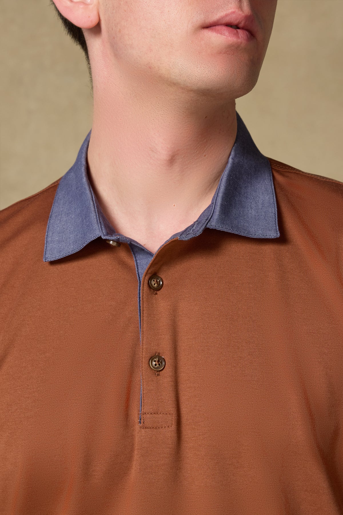 Abbate Bivo Merserize Pamuklu Modern Fit Kiremit Polo Yaka Erkek Düz Polo Shirt