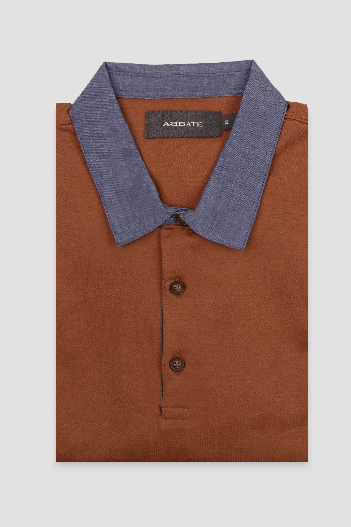 Abbate Bivo Merserize Pamuklu Modern Fit Kiremit Polo Yaka Erkek Düz Polo Shirt