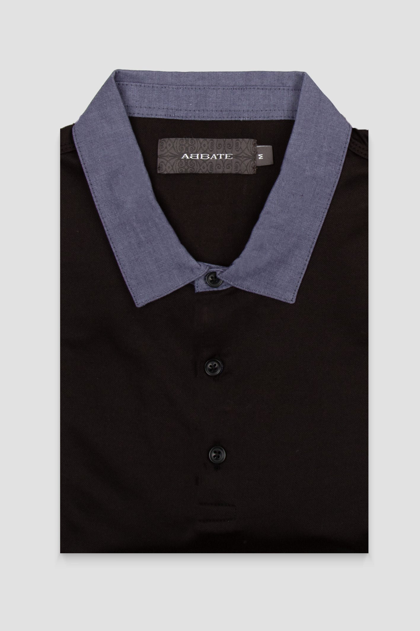 Abbate Bivo Merserize Pamuklu Modern Fit Siyah Polo Yaka Erkek Düz Polo Shirt