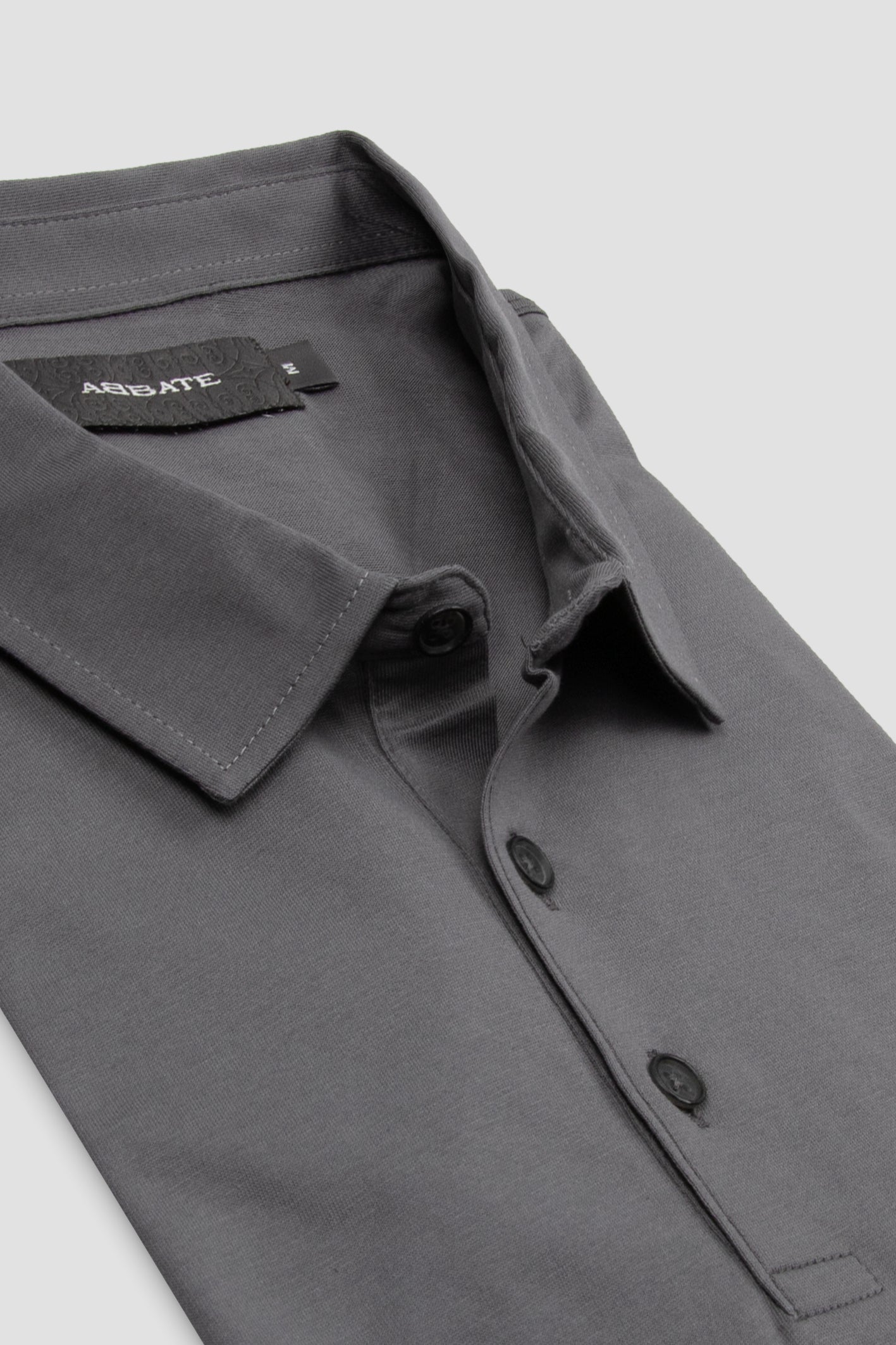 Abbate Bivo Merserize Pamuklu Modern Fit Koyu Gri Polo Yaka Erkek Düz Polo Shirt