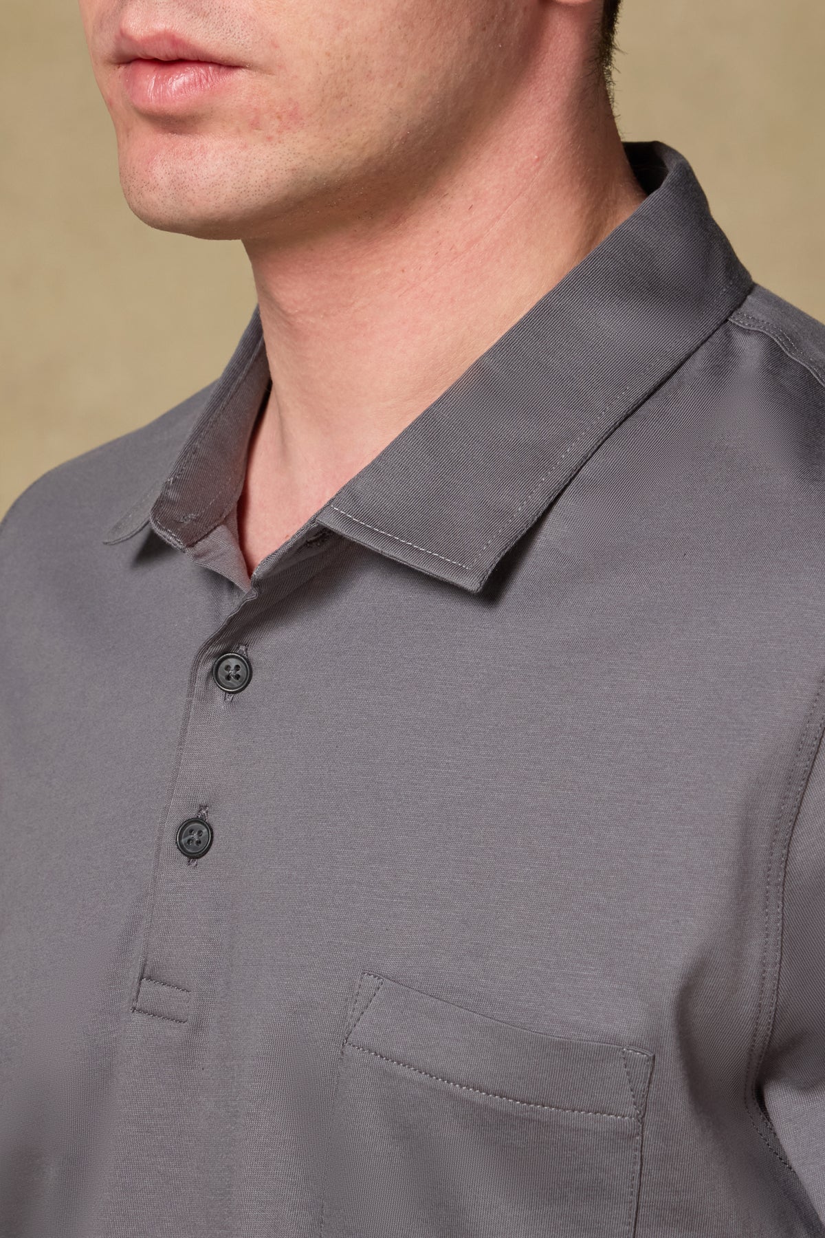 Abbate Bivo Merserize Pamuklu Modern Fit Koyu Gri Polo Yaka Erkek Düz Polo Shirt