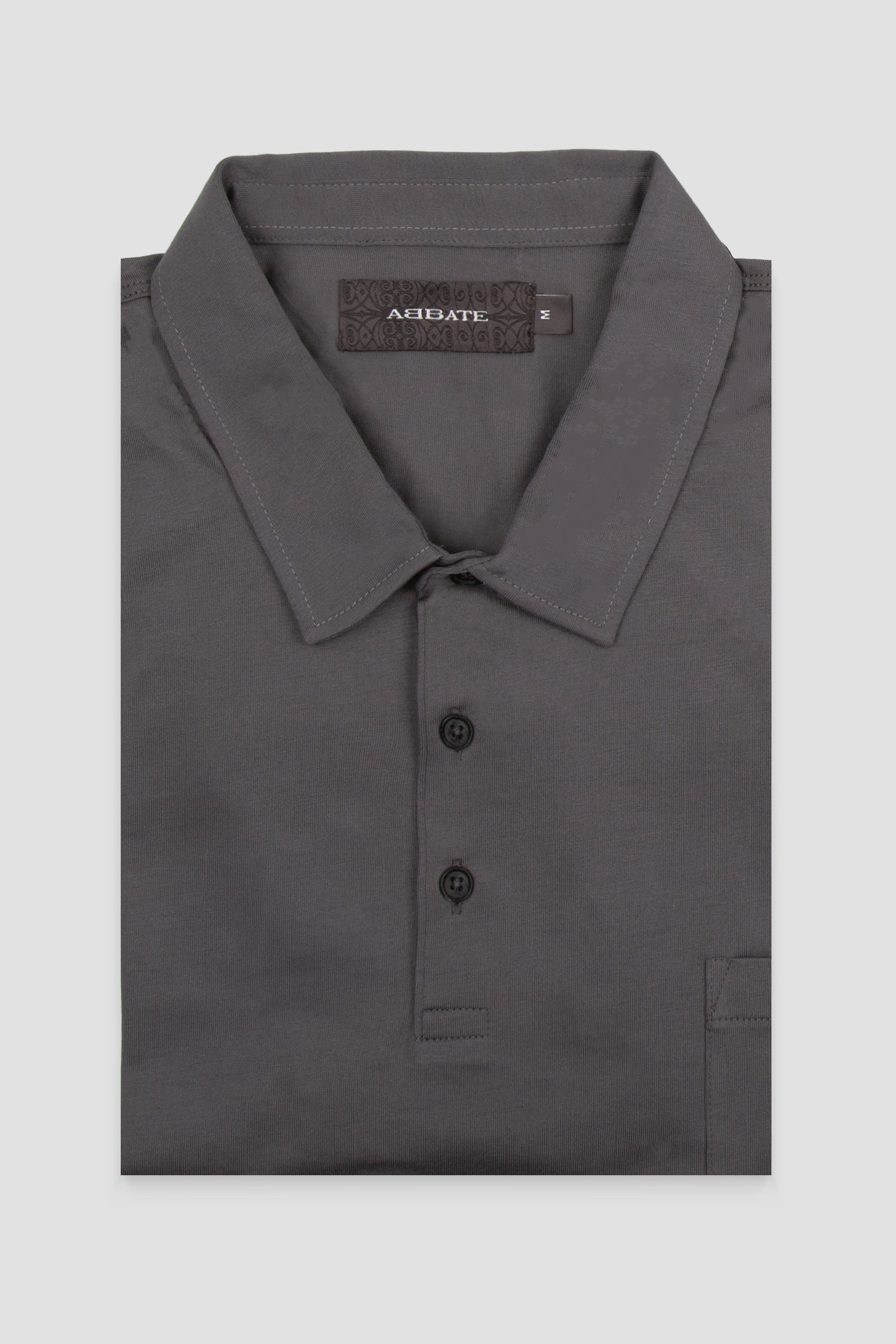 Abbate Bivo Merserize Pamuklu Modern Fit Koyu Gri Polo Yaka Erkek Düz Polo Shirt