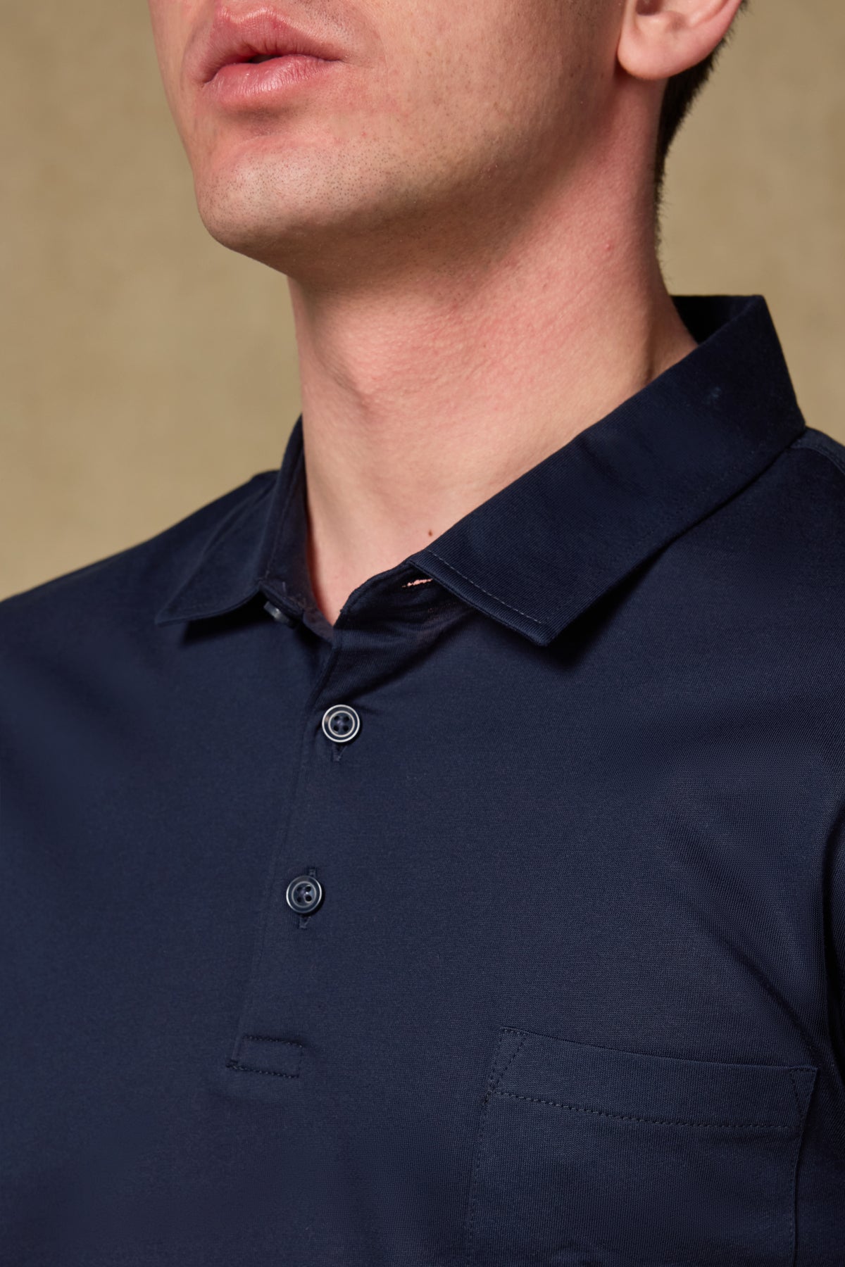 Abbate Bivo Merserize Pamuklu Modern Fit Lacivert Polo Yaka Erkek Düz Polo Shirt
