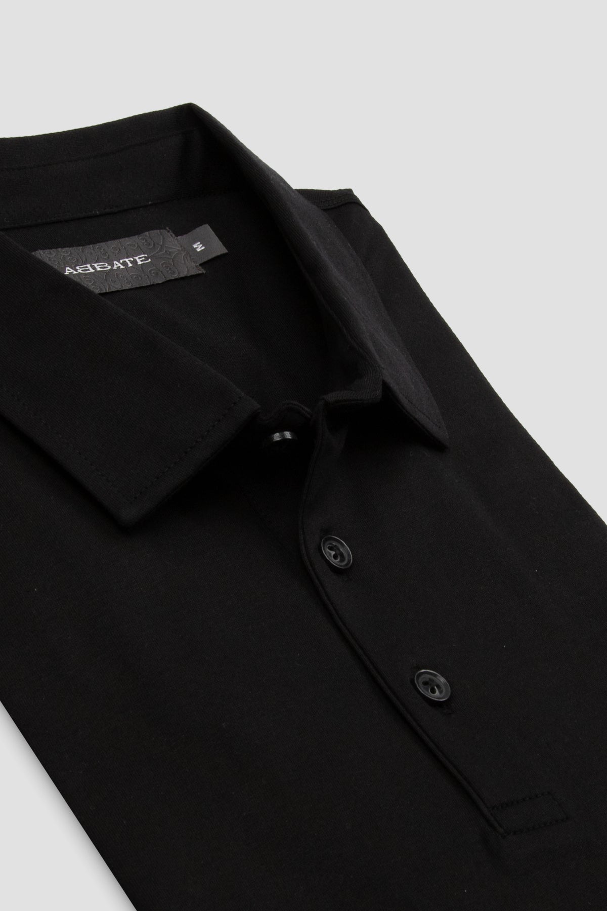 Abbate Bivo Merserize %100 Pamuk Modern Fit Siyah Polo Yaka Erkek Düz Polo Shirt