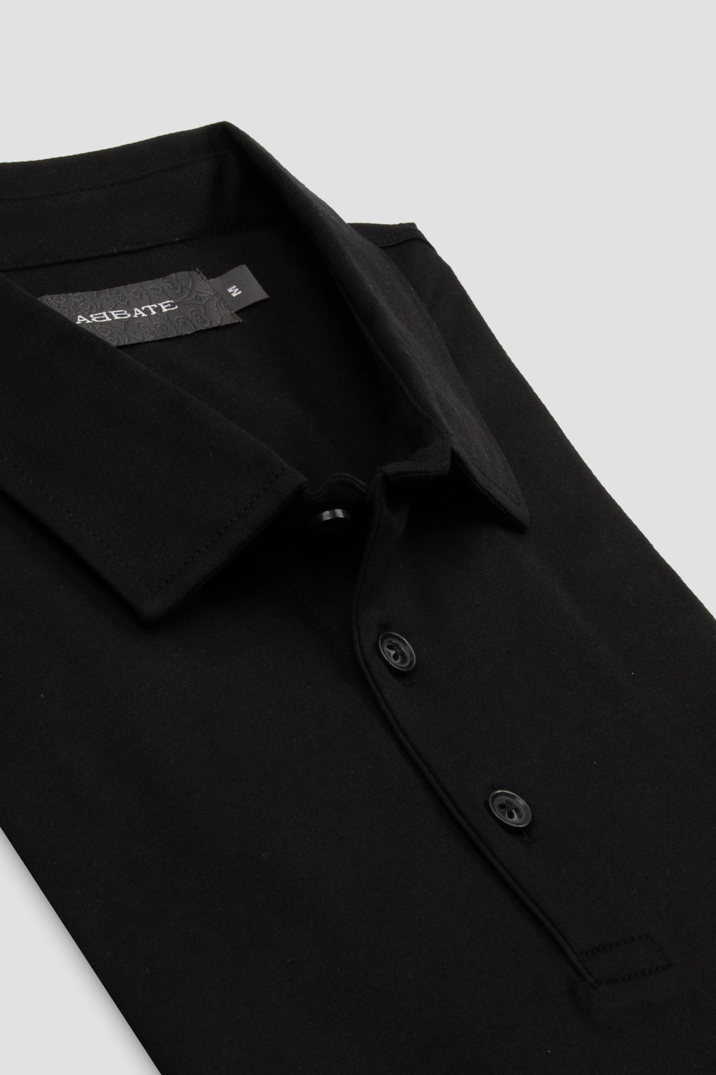 Abbate Bivo Merserize Pamuklu Modern Fit Siyah Polo Yaka Erkek Düz Polo Shirt