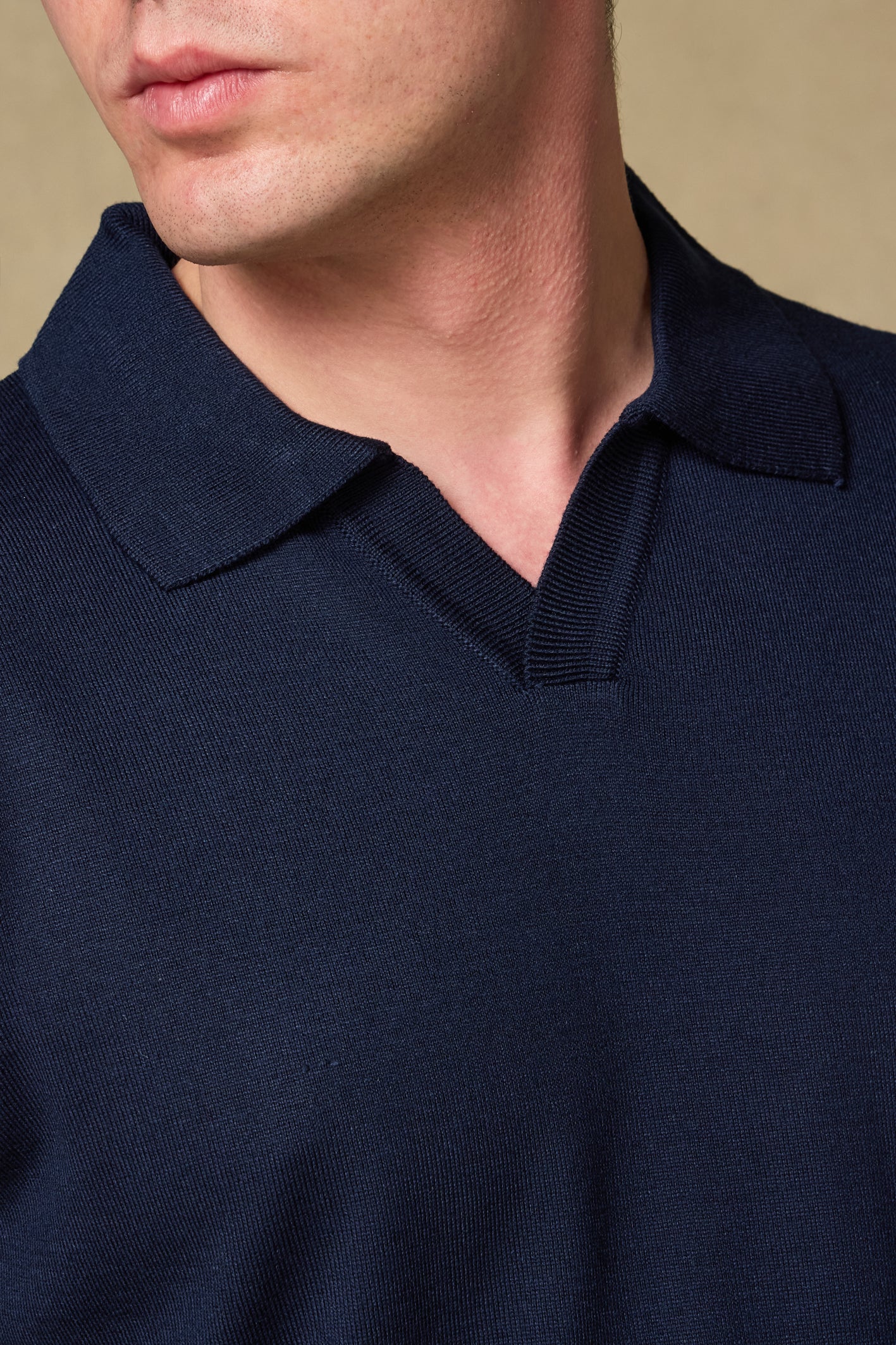 Abbate Lido Viskon Viskon Karışımlı Modern Fit Lacivert Jonny Polo Yaka Erkek Düz Polo Shirt