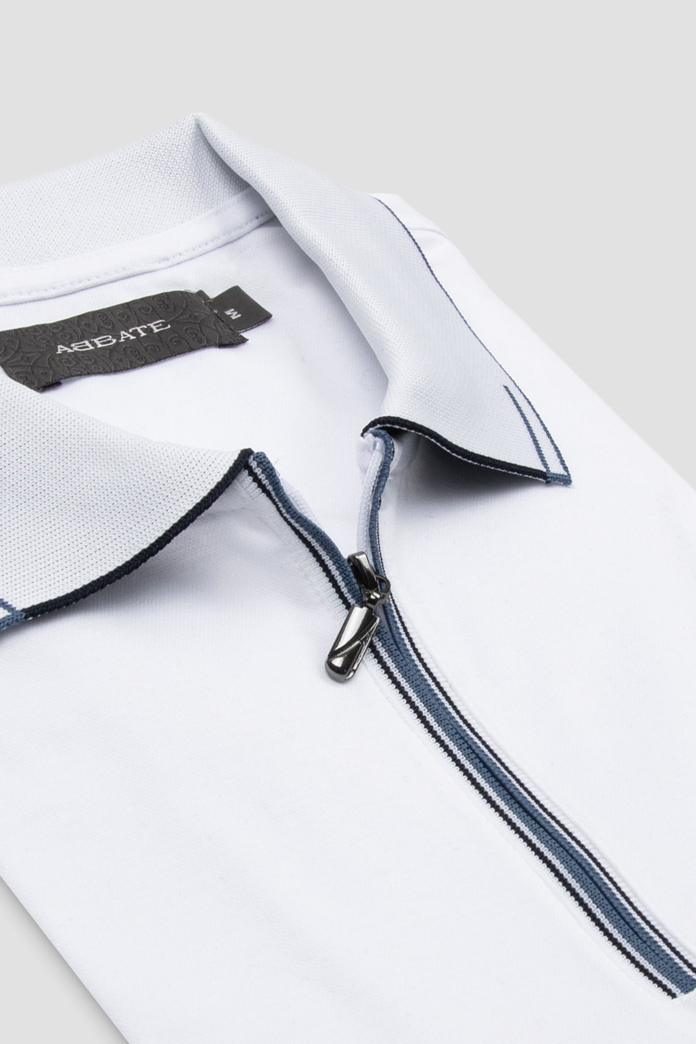 Abbate Nero Merserize Pamuklu Modern Fit Beyaz Polo Yaka Erkek Düz Polo Shirt