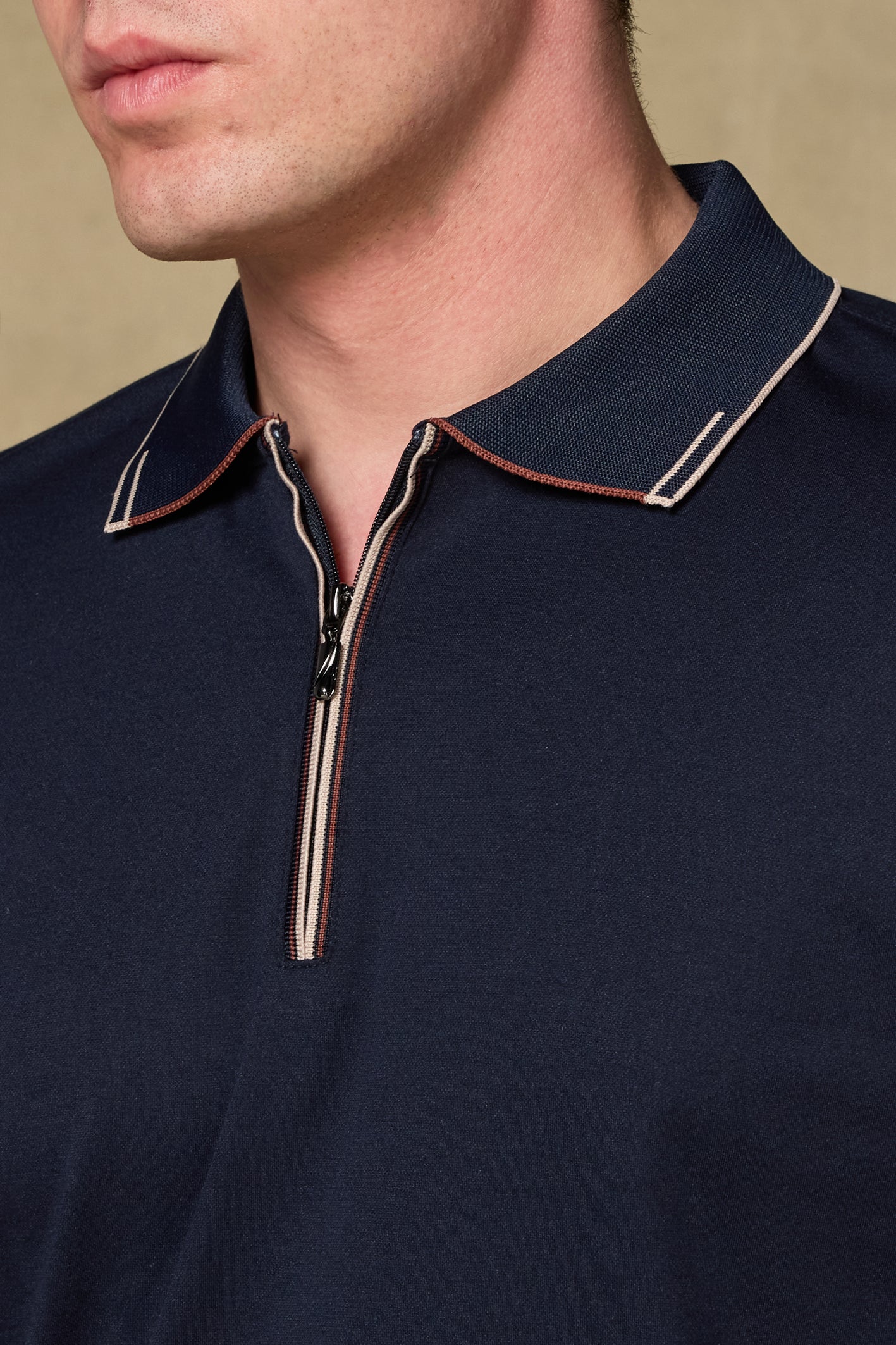 Abbate Nero Merserize Pamuklu Modern Fit Lacivert Polo Yaka Erkek Düz Polo Shirt