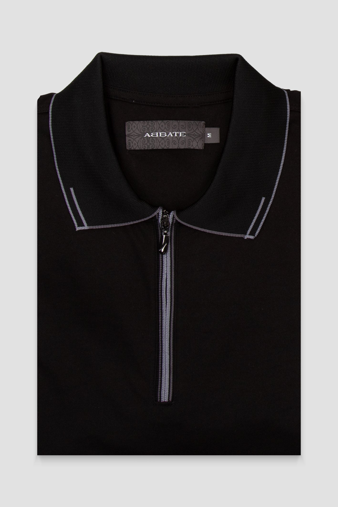 Abbate Nero Merserize Pamuklu Modern Fit Siyah Polo Yaka Erkek Düz Polo Shirt