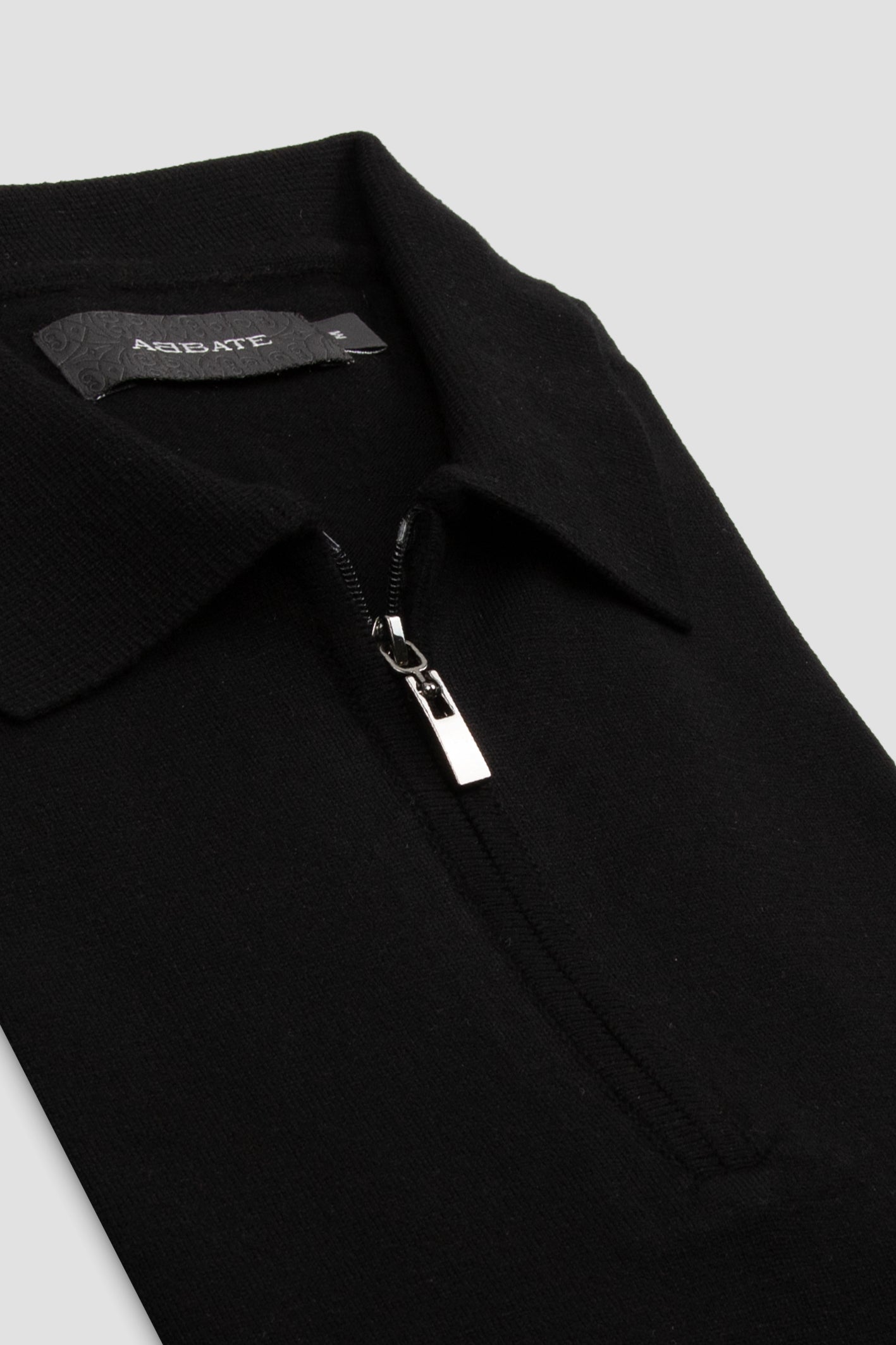Abbate Mono Triko Polo Kaşmir Karışımlı Modern Fit Siyah Polo Yaka Erkek Düz Polo Shirt