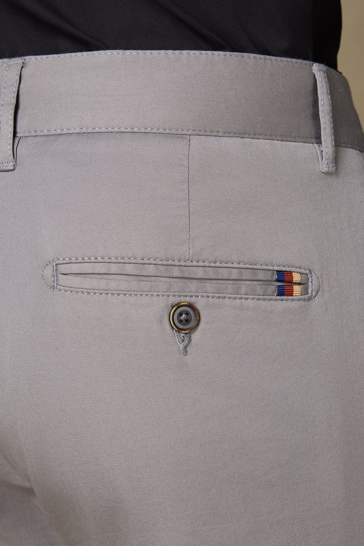 Abbate Chino Twill Pamuk Karışımlı Regular Fit Gri Erkek Düz Pantolon