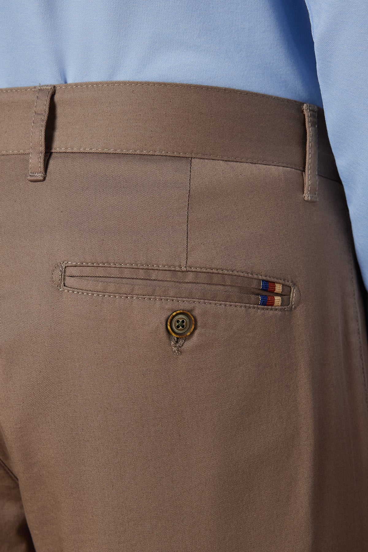 Abbate Chino Twill Pamuk Karışımlı Regular Fit Koyu Bej Erkek Düz Pantolon