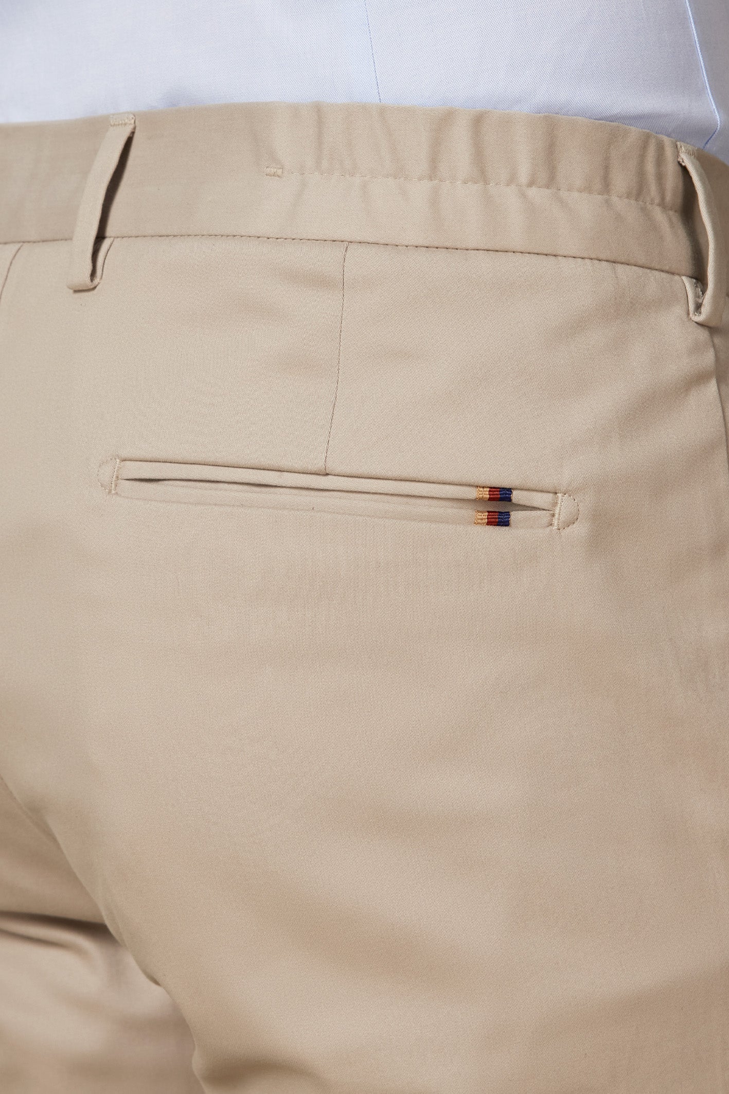 Abbate Prime Chino Poplin Stretch Pamuk Karışımlı Modern Fit Bej Erkek Düz Pantolon