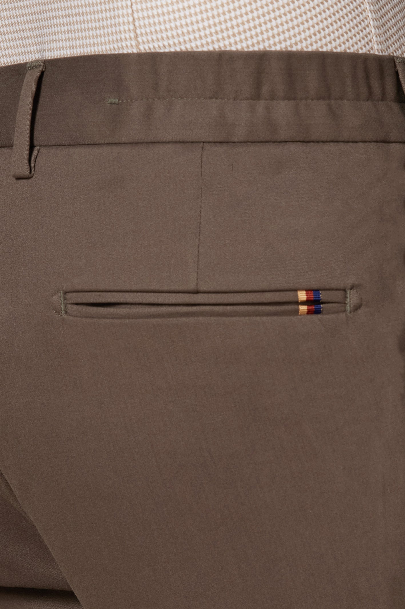 Abbate Prime Chino Poplin Stretch Pamuk Karışımlı Modern Fit Koyu Bej Erkek Düz Pantolon