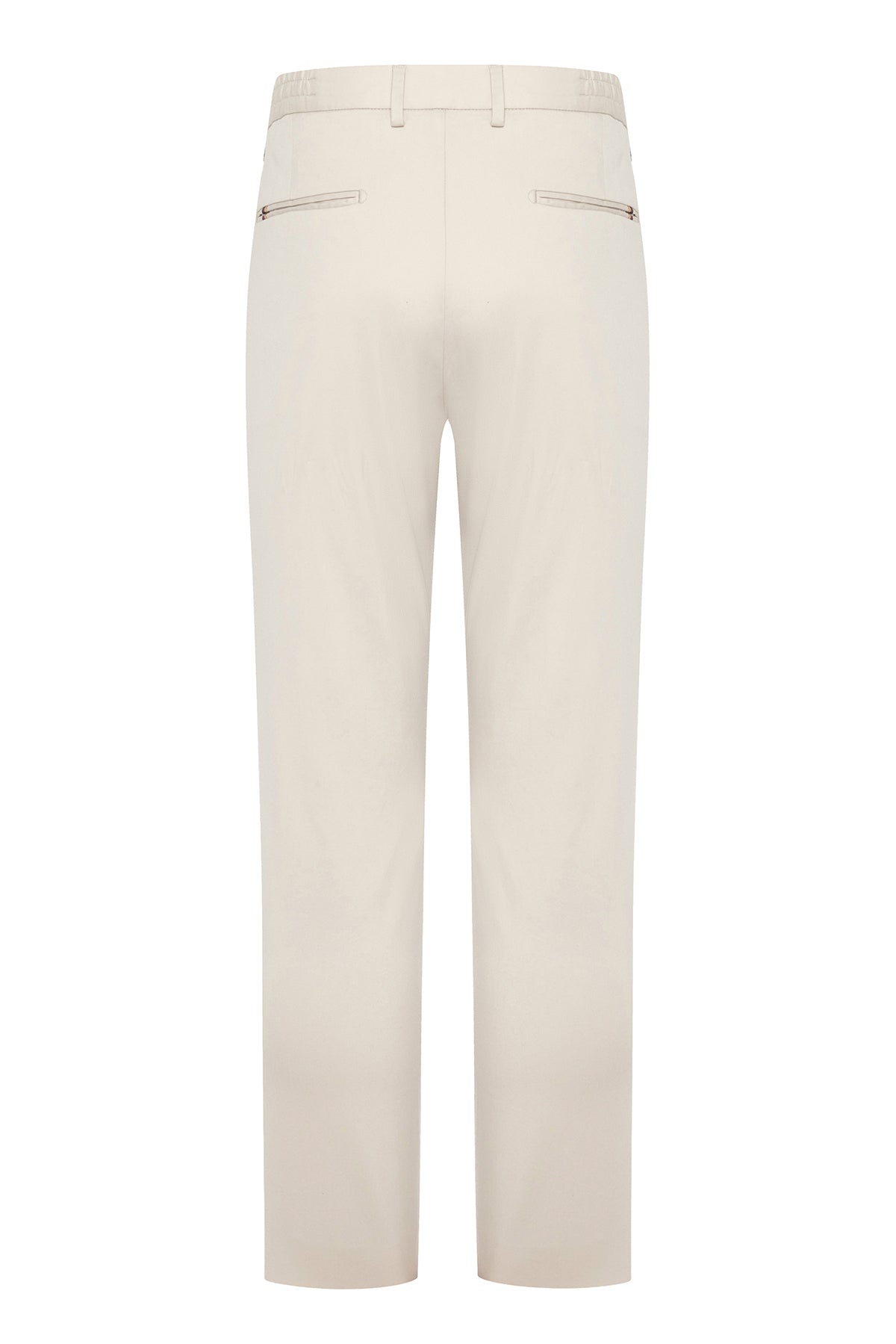 Abbate Summer Dokuma Liyosel Karışımlı Modern Fit Ekru Erkek Düz Pantolon