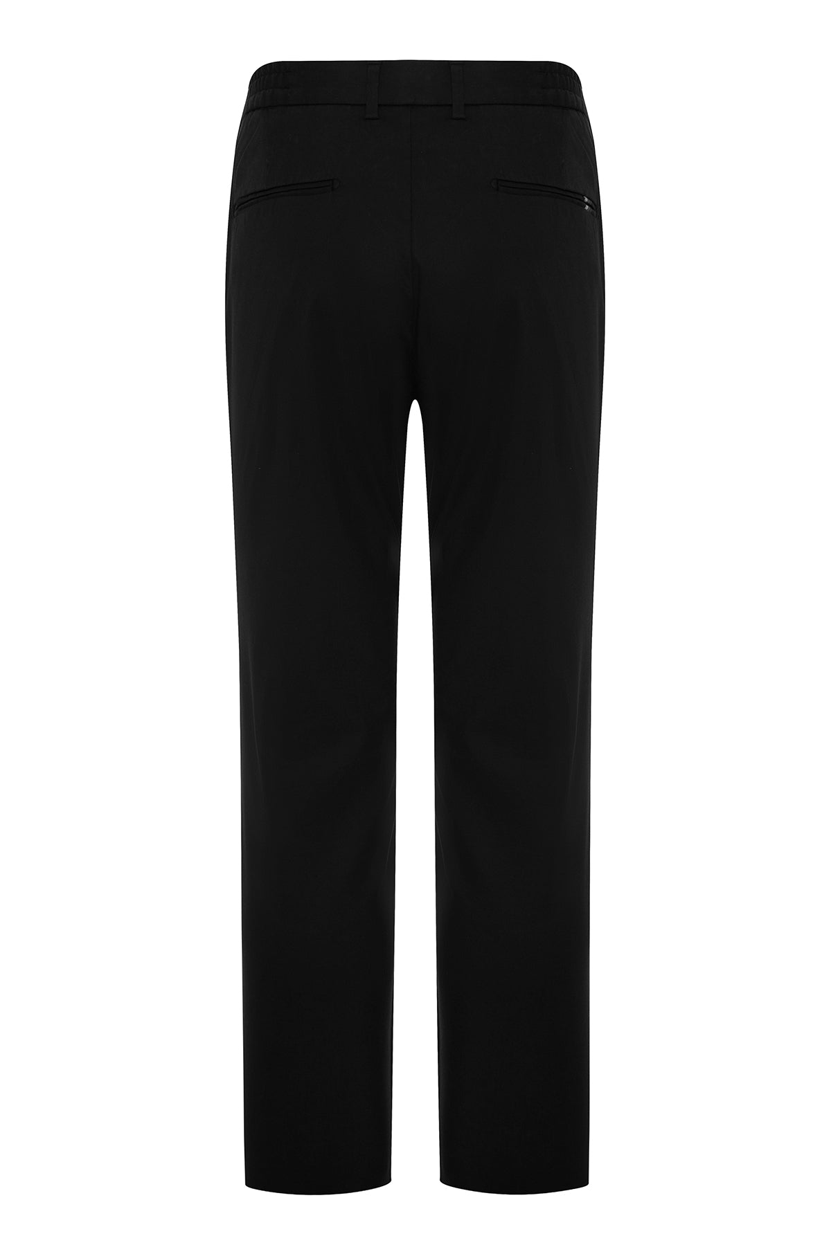 Abbate Summer Dokuma Liyosel Karışımlı Modern Fit Siyah Erkek Düz Pantolon