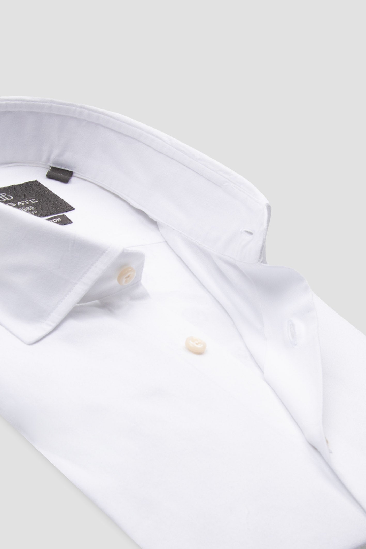 Abbate Piero Gabardin Pamuklu Comfort Fit Beyaz Klasik Yaka Erkek Düz Gömlek