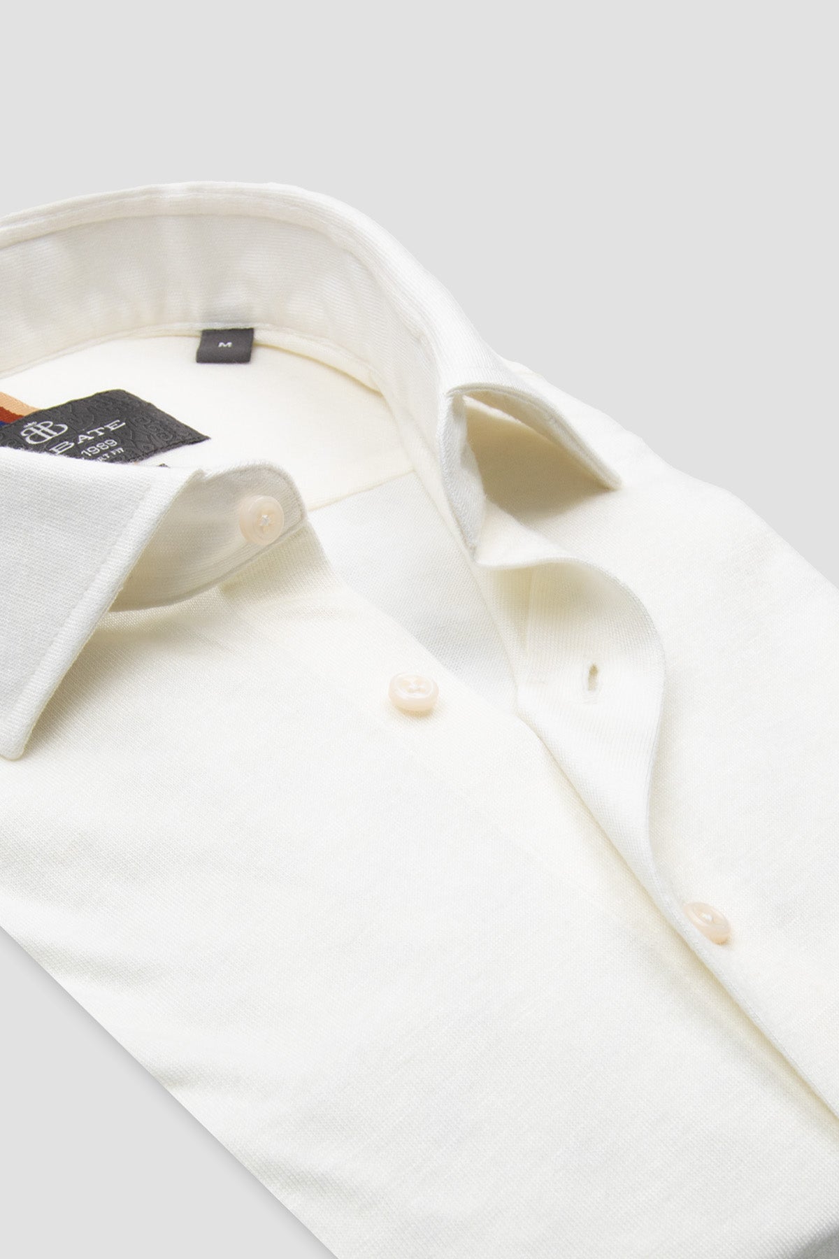 Abbate Lorenzo Jersey Viskon Karışımlı Comfort Fit Ekru Klasik Yaka Erkek Düz Gömlek