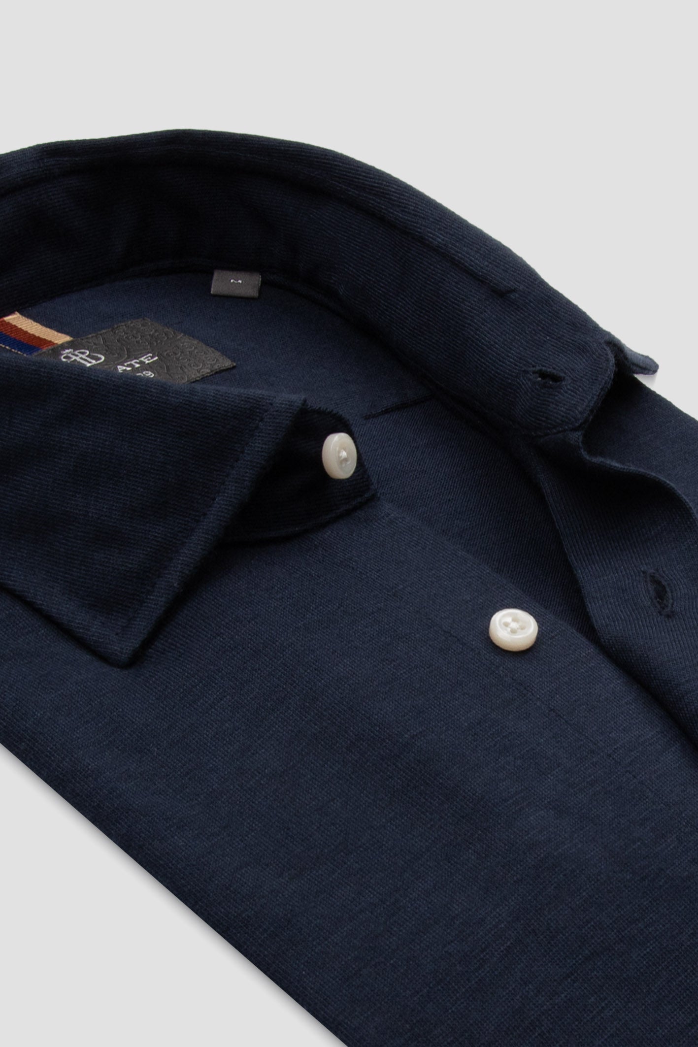 Abbate Lorenzo Jersey Viskon Karışımlı Comfort Fit Lacivert Klasik Yaka Erkek Düz Gömlek