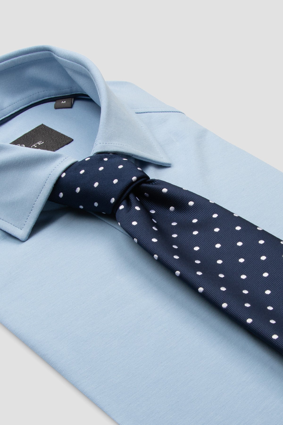 Abbate Stefano Jersey Pamuk Karışımlı Comfort Fit Açık Mavi Klasik Yaka Erkek Düz Gömlek