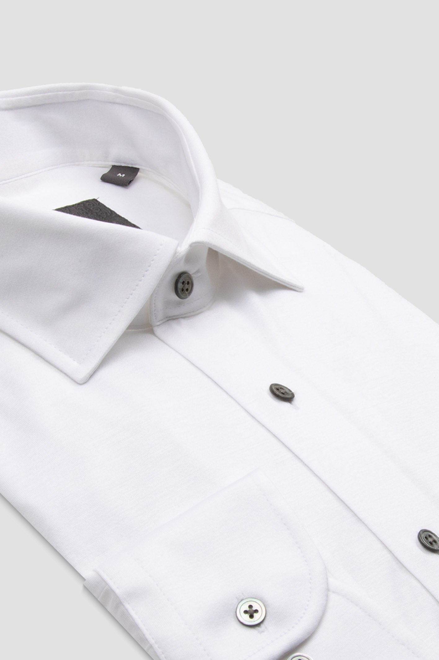 Abbate Celvo Jersey Pamuklu Comfort Fit Beyaz Klasik Yaka Erkek Düz Gömlek
