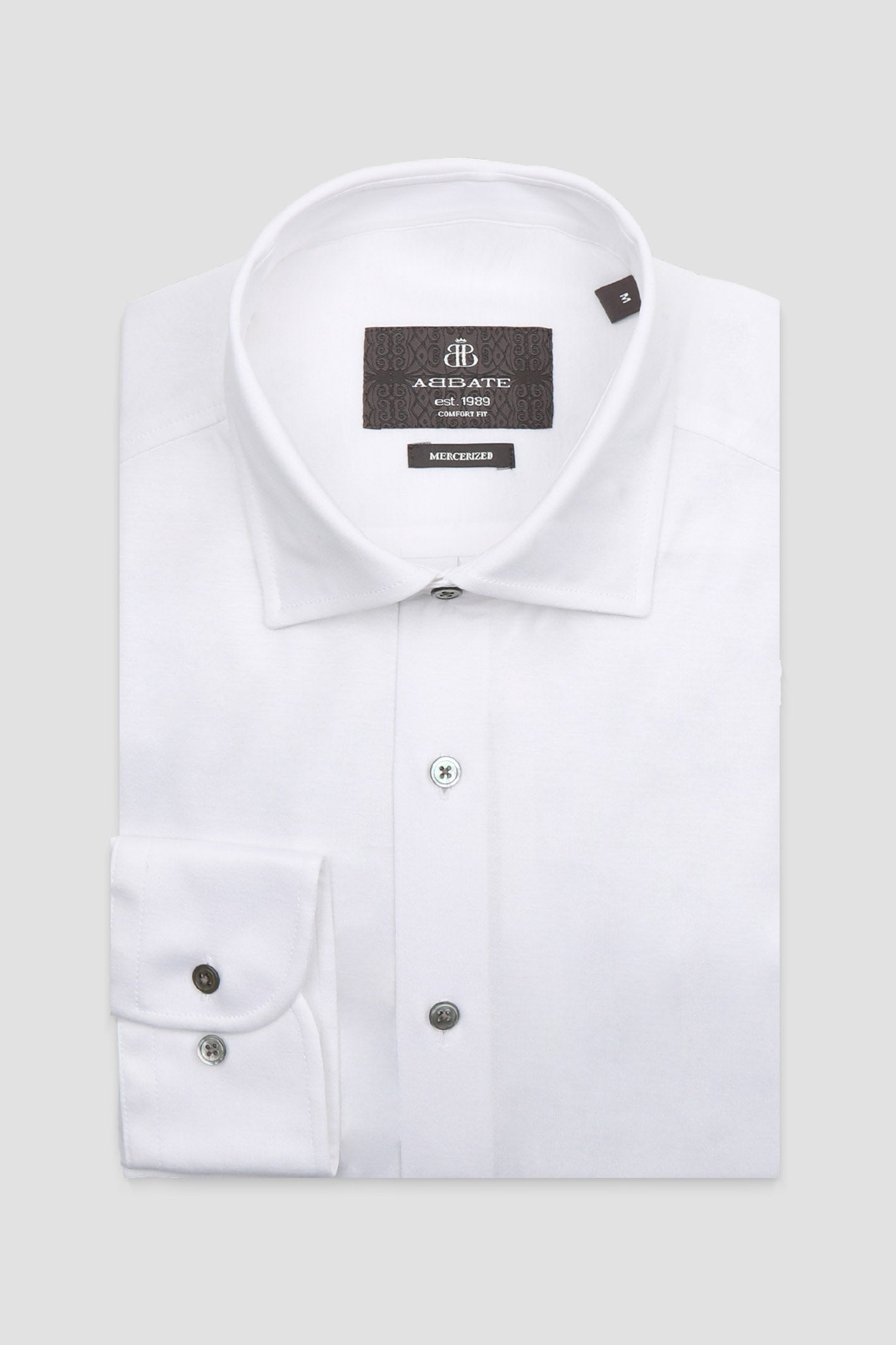 Abbate Celvo Jersey Pamuklu Comfort Fit Beyaz Klasik Yaka Erkek Düz Gömlek