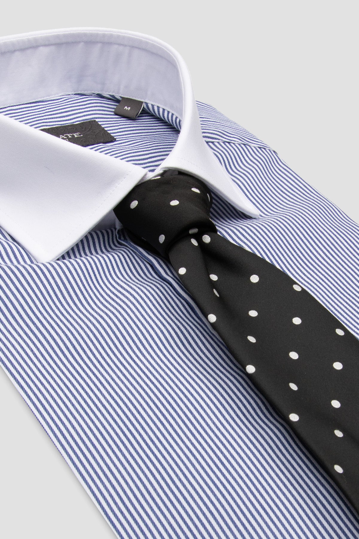 Abbate Grant Non Iron Twill Pamuklu Slim Fit Lacivert Klasik Yaka Erkek Çizgili Gömlek