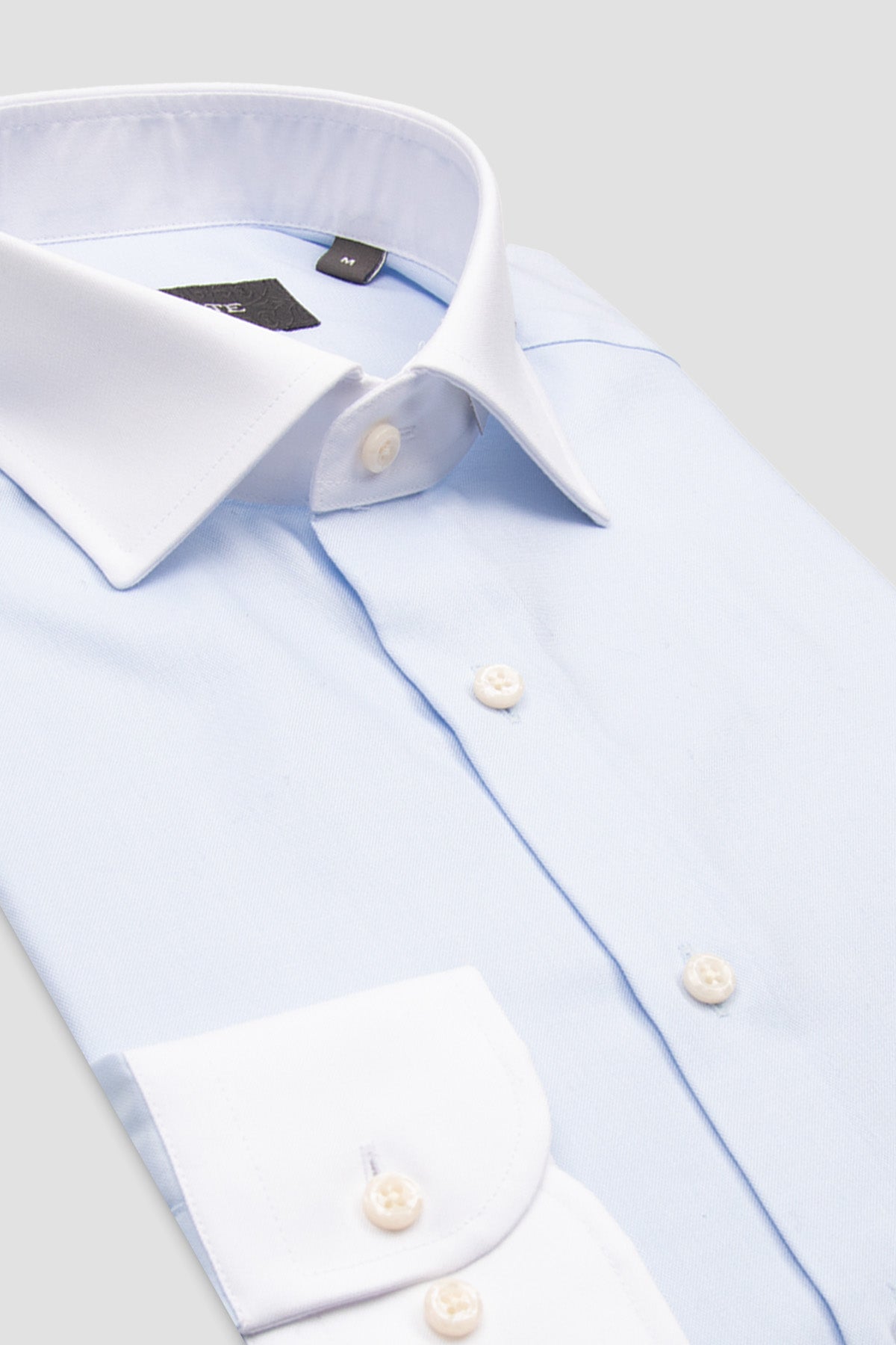 Abbate Grant Non Iron Oxford Pamuklu Slim Fit Açık Mavi Klasik Yaka Erkek Düz Gömlek