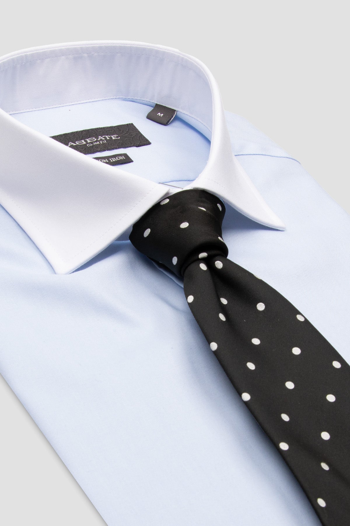 Abbate Grant Non Iron Oxford Pamuklu Slim Fit Açık Mavi Klasik Yaka Erkek Düz Gömlek