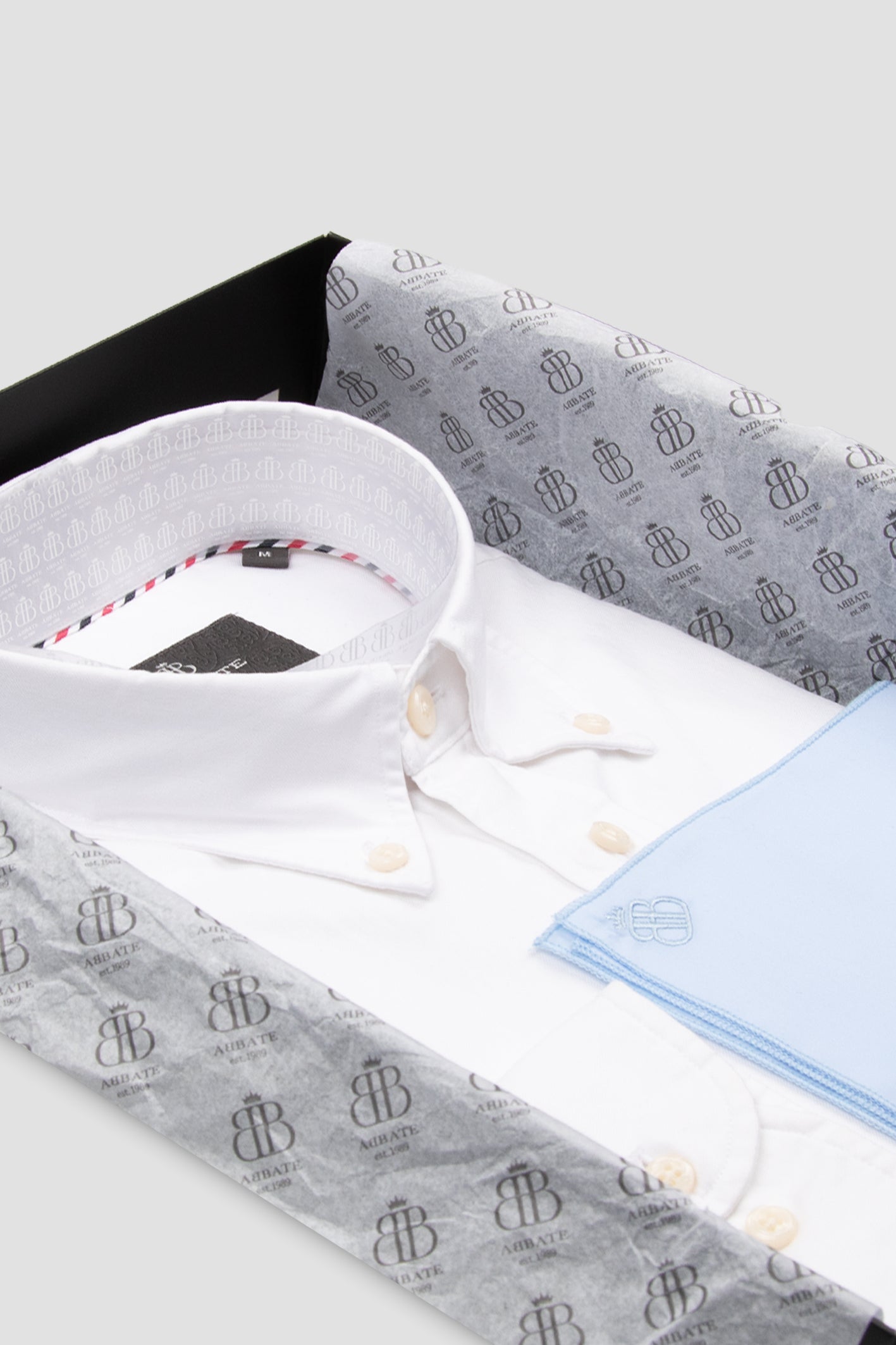 Abbate Luca Oxford Stretch Pamuk Karışımlı Comfort Fit Beyaz Düğmeli Yaka Erkek Düz Gömlek