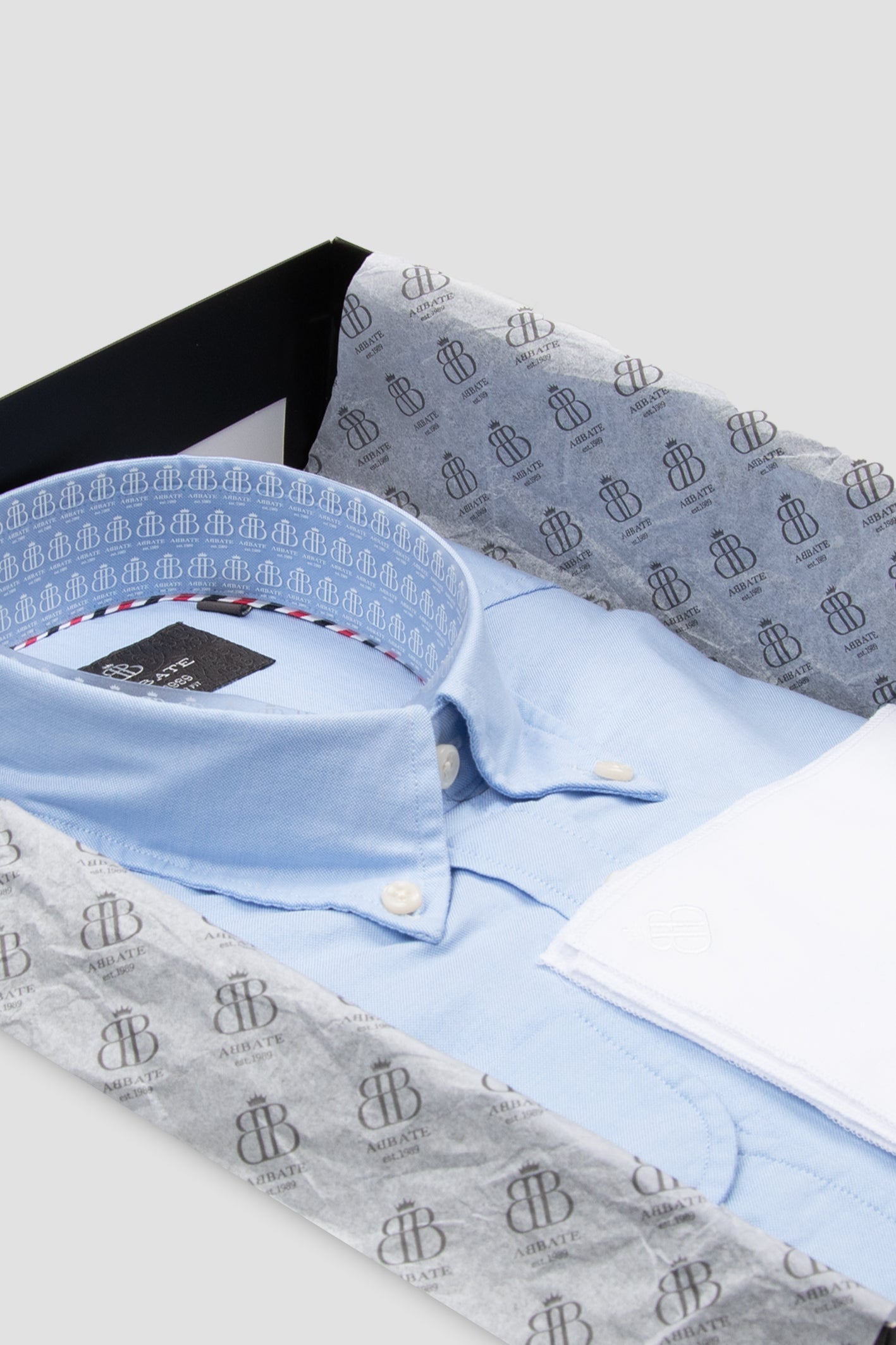 Abbate Luca Oxford Stretch Pamuk Karışımlı Comfort Fit Mavi Düğmeli Yaka Erkek Düz Gömlek
