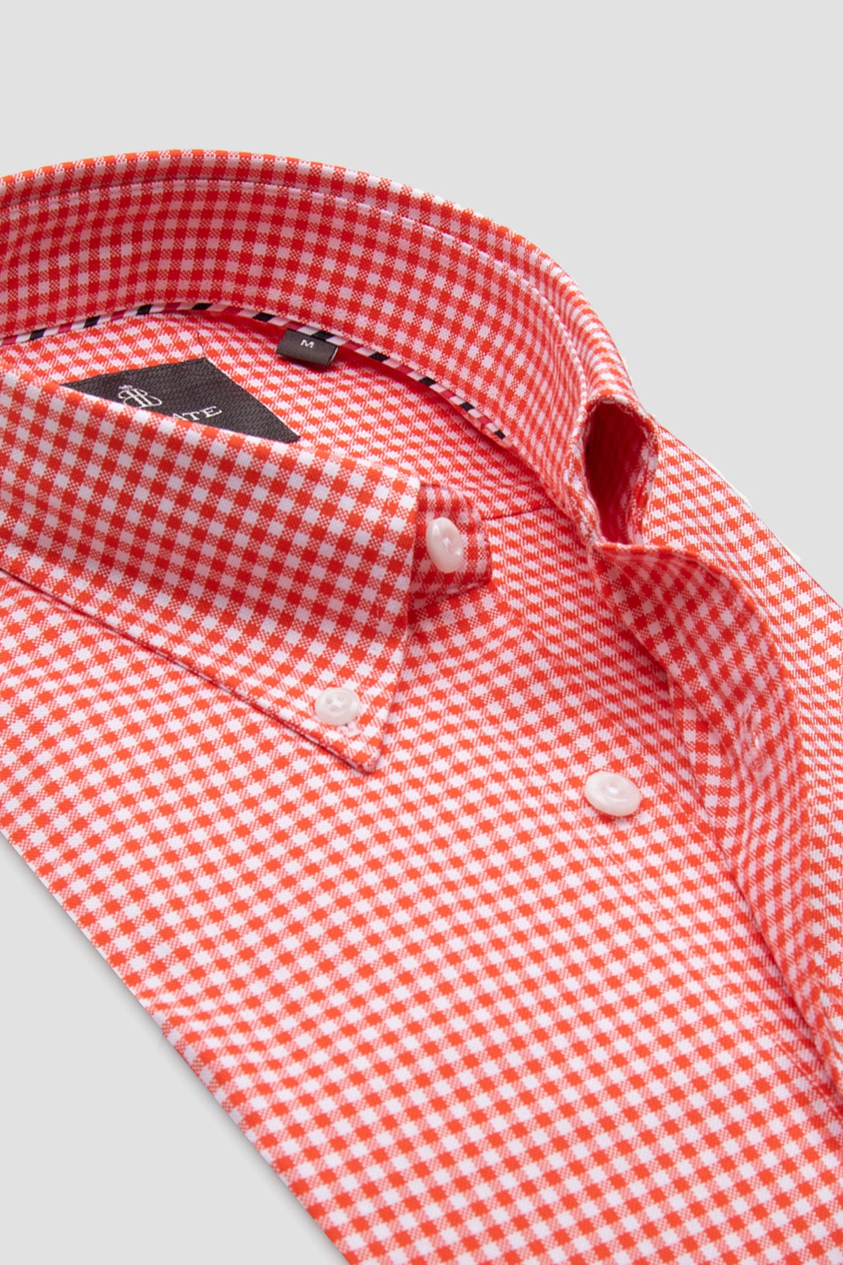 Abbate Luca Oxford Pamuklu Comfort Fit Pembe Düğmeli Yaka Erkek Kareli Gömlek