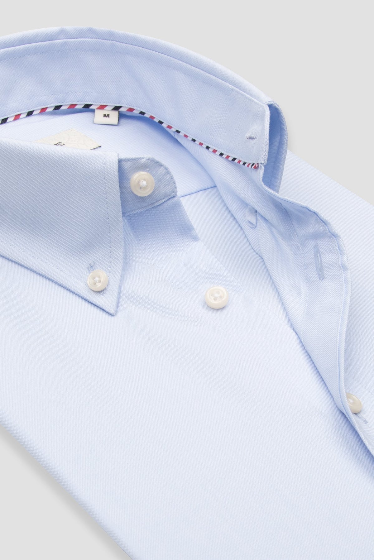 Abbate Matteo Non Iron Oxford Pamuklu Comfort Fit Açık Mavi Düğmeli Yaka Erkek Düz Gömlek