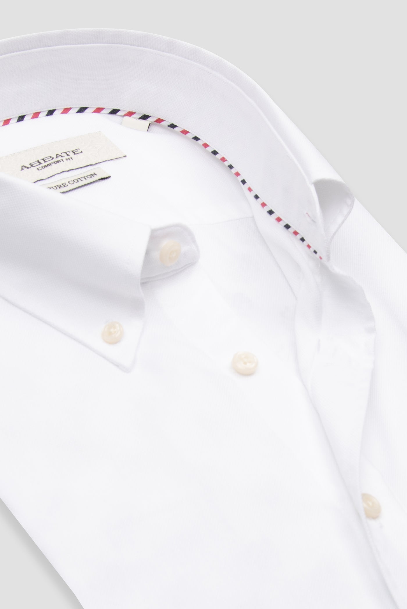 Abbate Matteo Royal Oxford Pamuklu Comfort Fit Beyaz Düğmeli Yaka Erkek Düz Gömlek