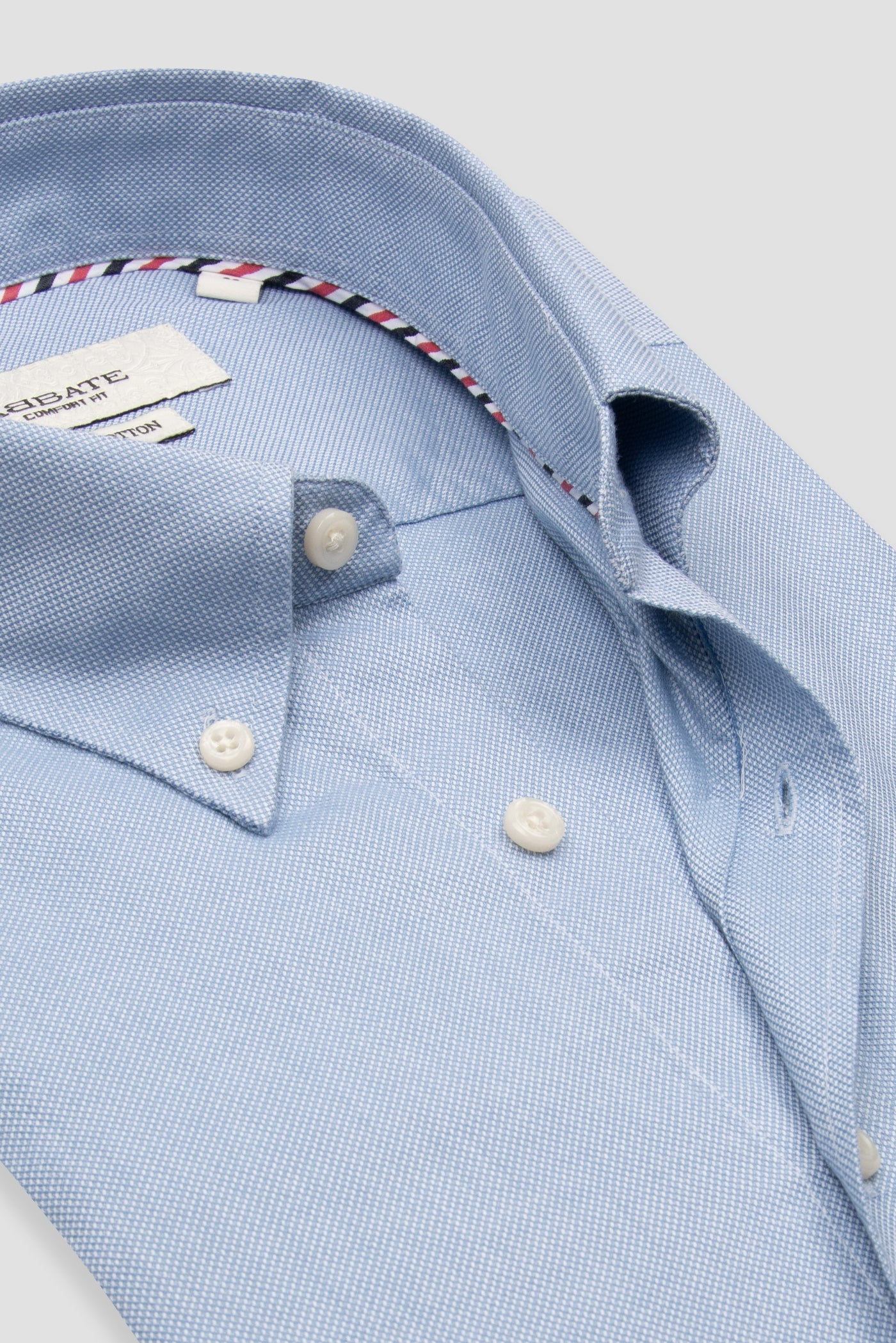 Abbate Matteo Royal Oxford Pamuklu Comfort Fit Açık Mavi Düğmeli Yaka Erkek Düz Gömlek
