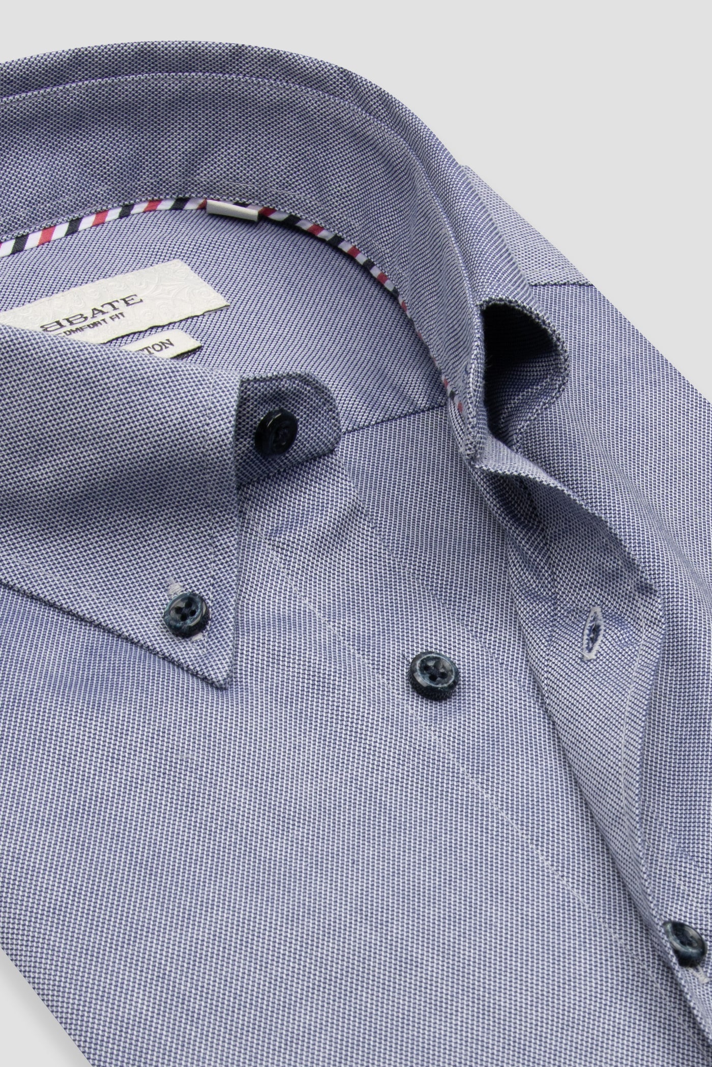 Abbate Matteo Royal Oxford Pamuklu Comfort Fit Koyu Mavi Düğmeli Yaka Erkek Düz Gömlek