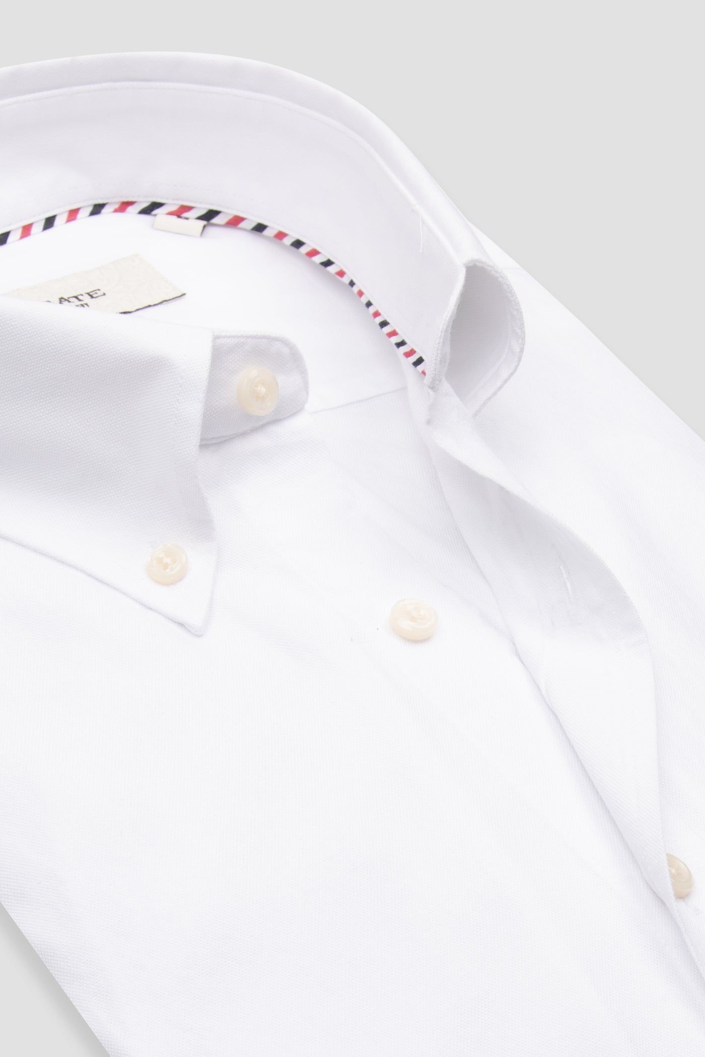 Abbate Marcel Amerikan Oxford Pamuklu Comfort Fit Beyaz Düğmeli Yaka Erkek Düz Gömlek