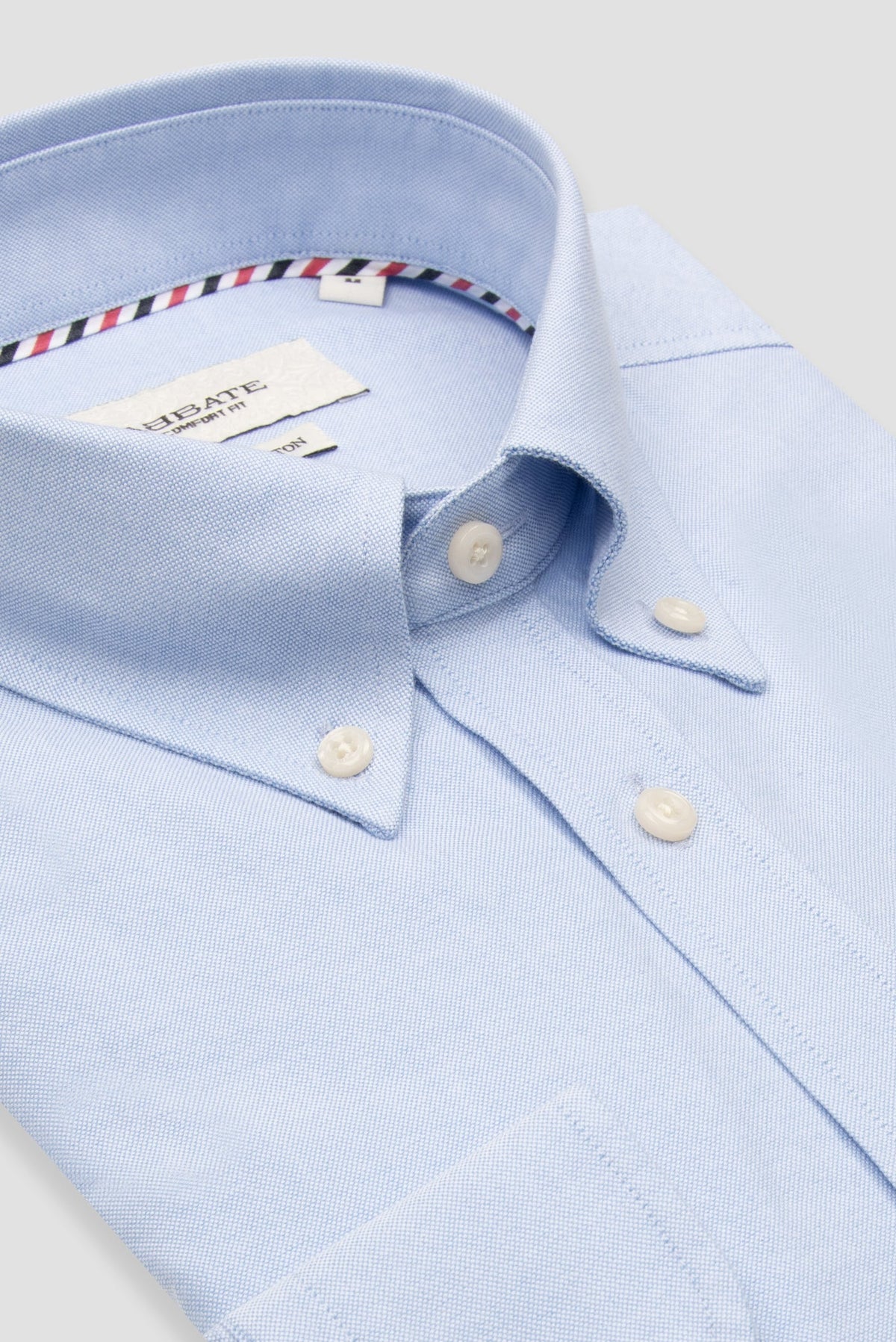 Abbate Marcel Amerikan Oxford %100 Pamuk Comfort Fit Açık Mavi Düğmeli Yaka Erkek Düz Gömlek